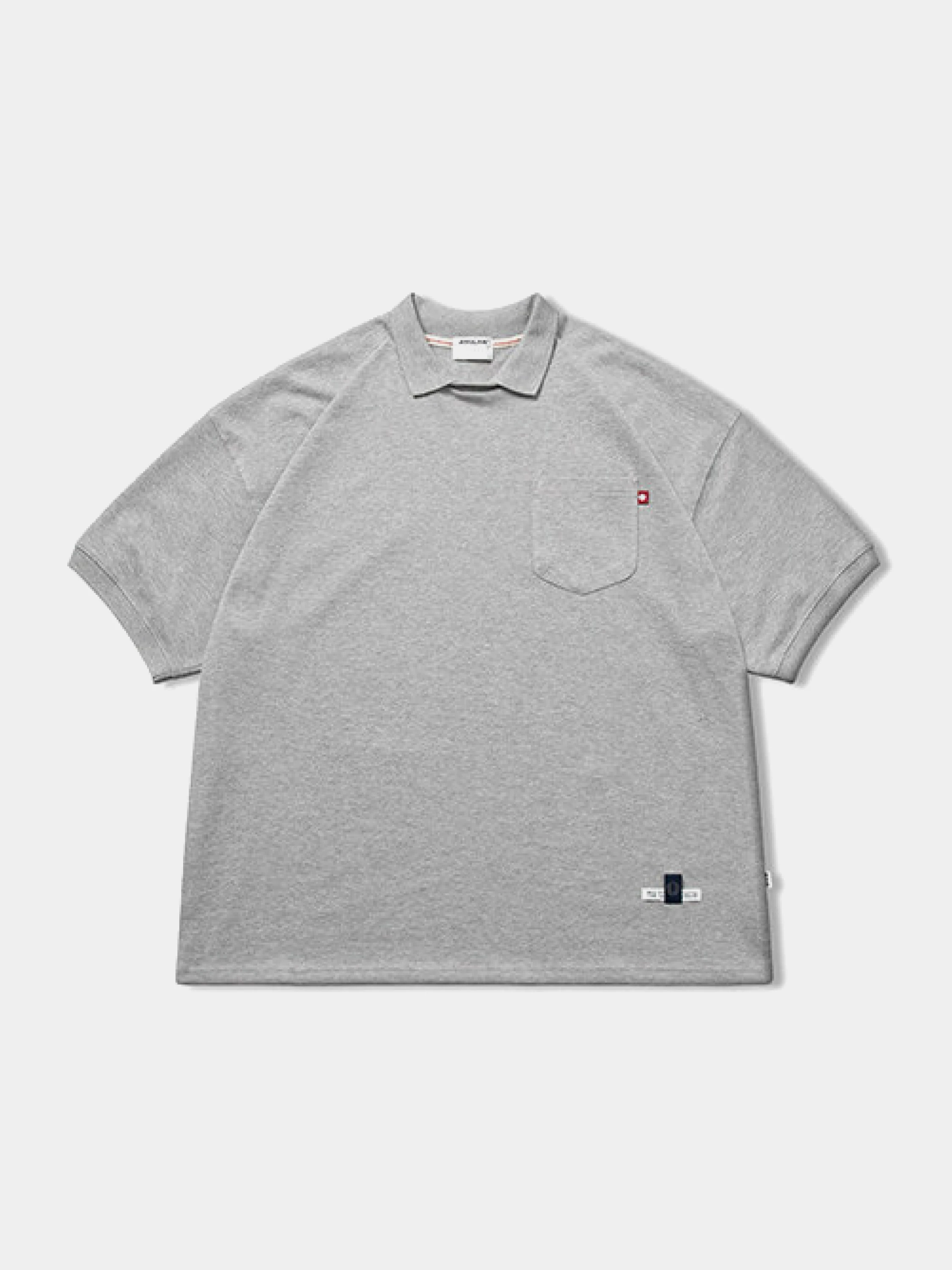Футболка ANGLAN Pocket Wing Collar Half Tee Grey