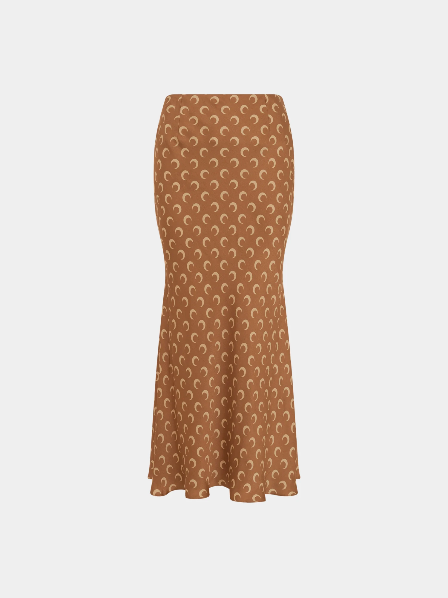 Женская юбка Marine Serre Moon Printed Flou Midi Dark Camel