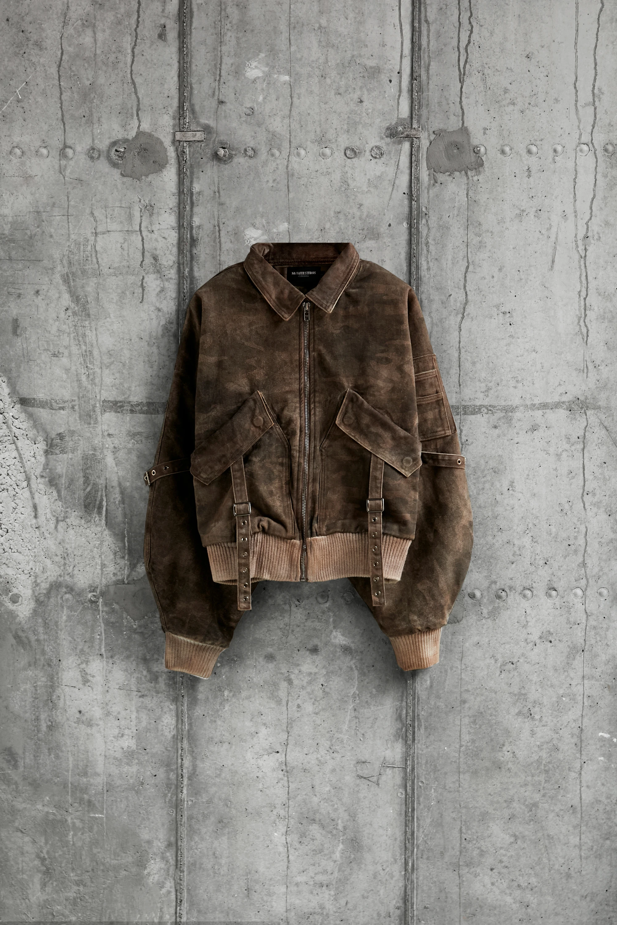Бомбер NO/FAITH STUDIOS Cargo Bomber Jacket Beige