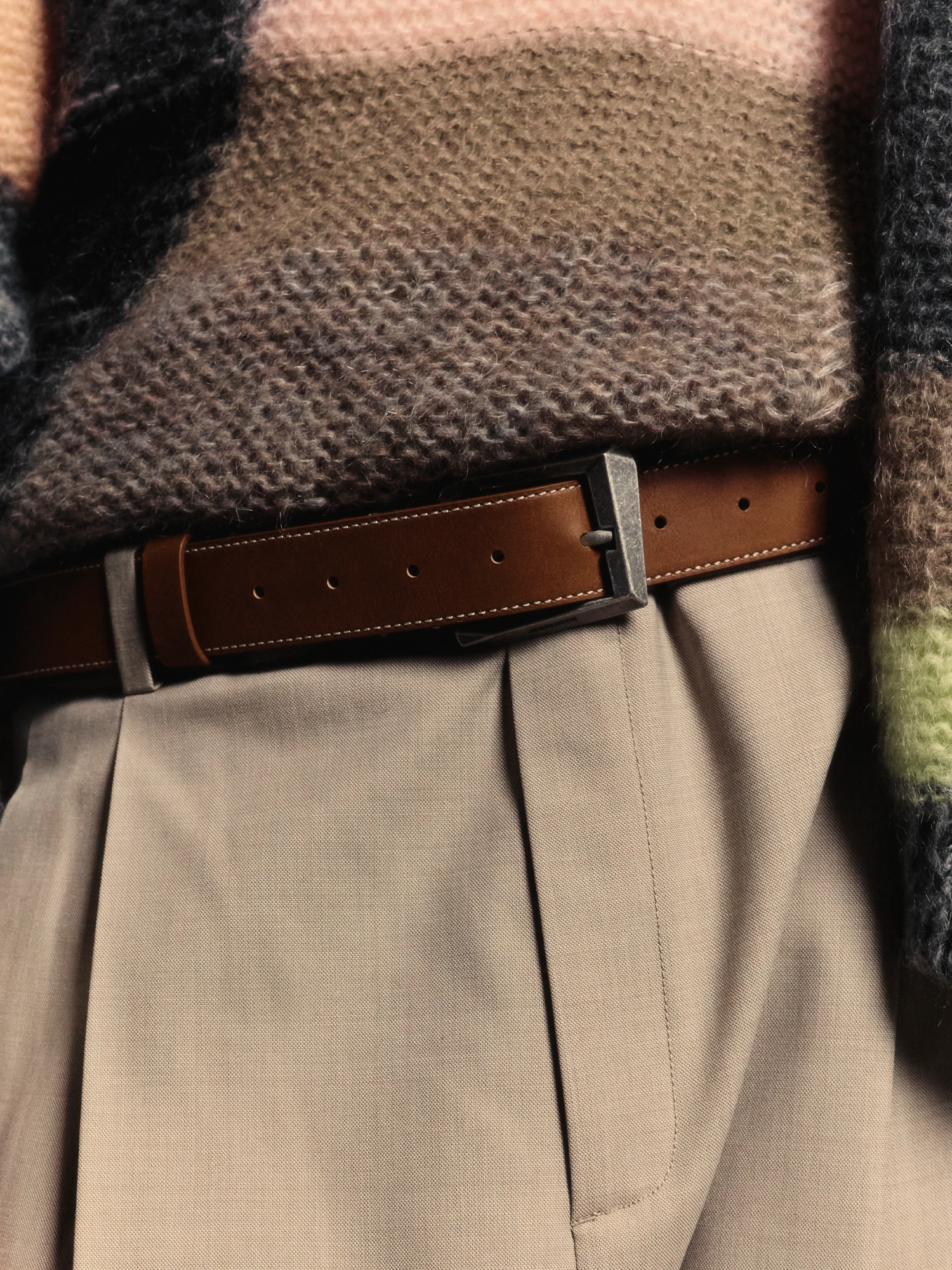 Брюки Recto Double Pleated Wide Sepia Beige