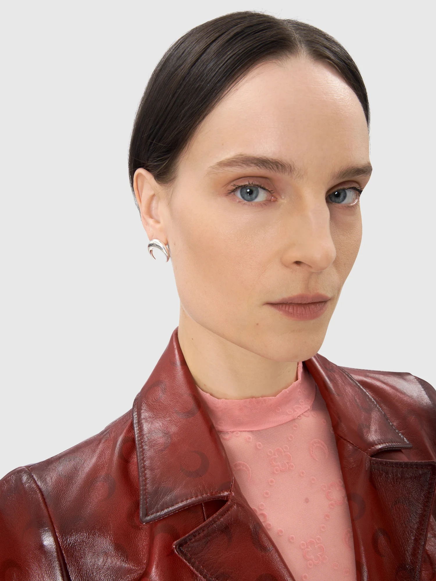 Серьги Marine Serre Plated Moon Studs Shiny Silver