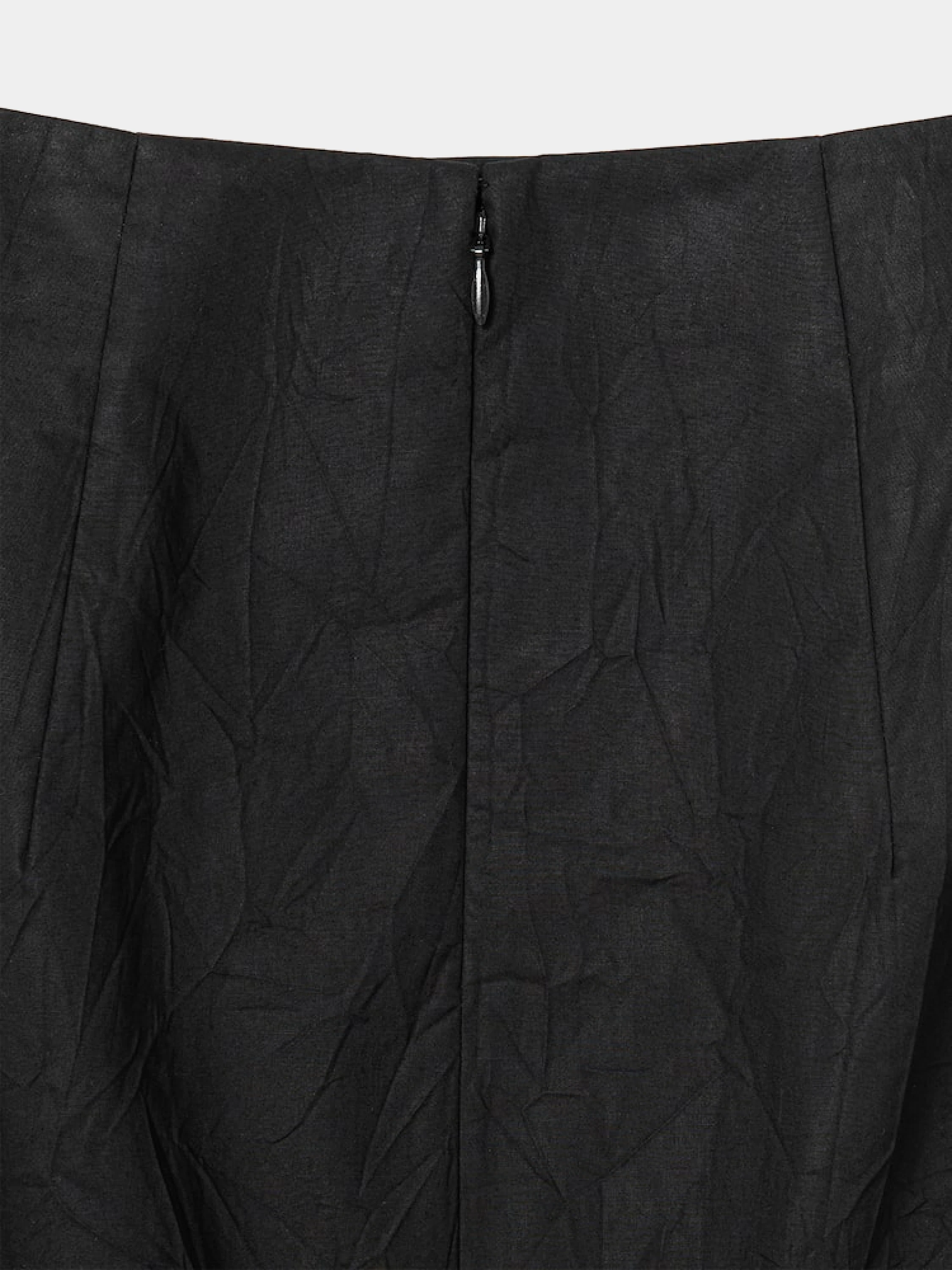 Женская юбка JUUN.J Crinkled Long Slit Skirt Black