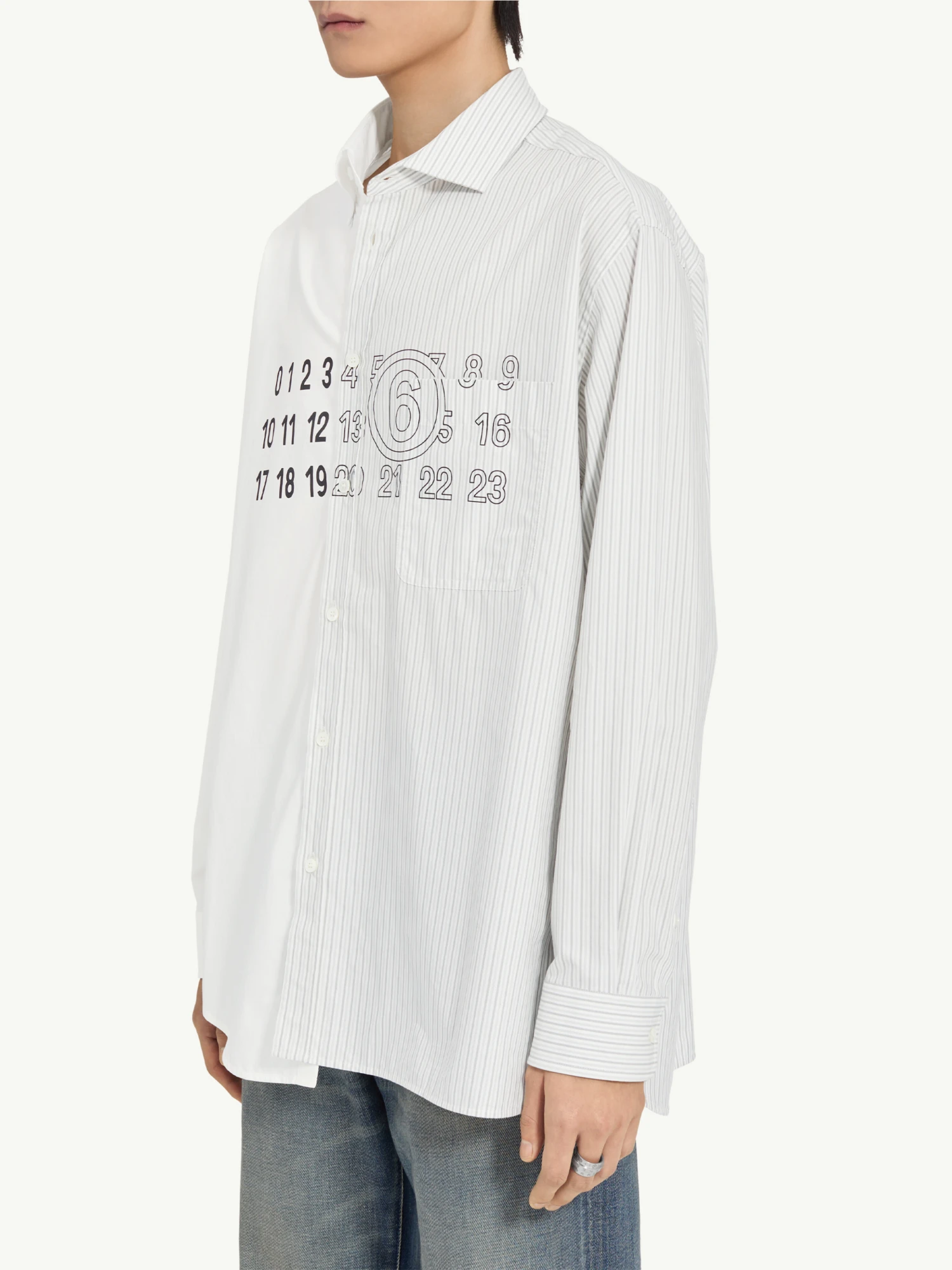 Рубашка MM6 Maison Margiela Stripes Grey White