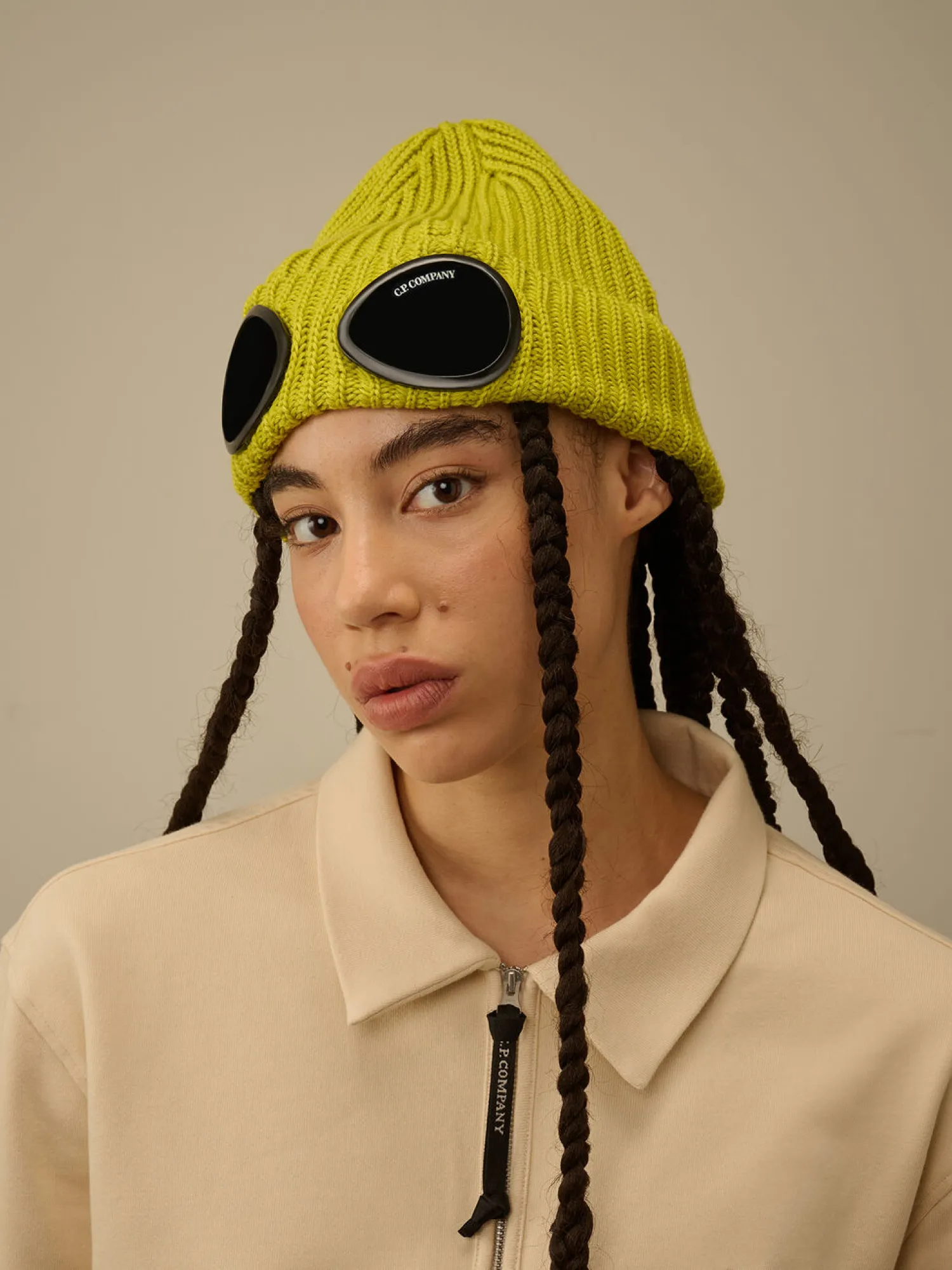 Шапка C.P. Company Extrafine Merino Wool Goggle Green Sheen