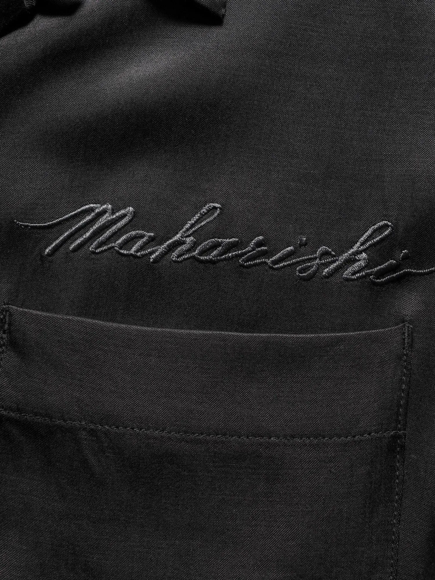 Рубашка MAHARISHI 6098 Tiger Dragon Camp Collar Black