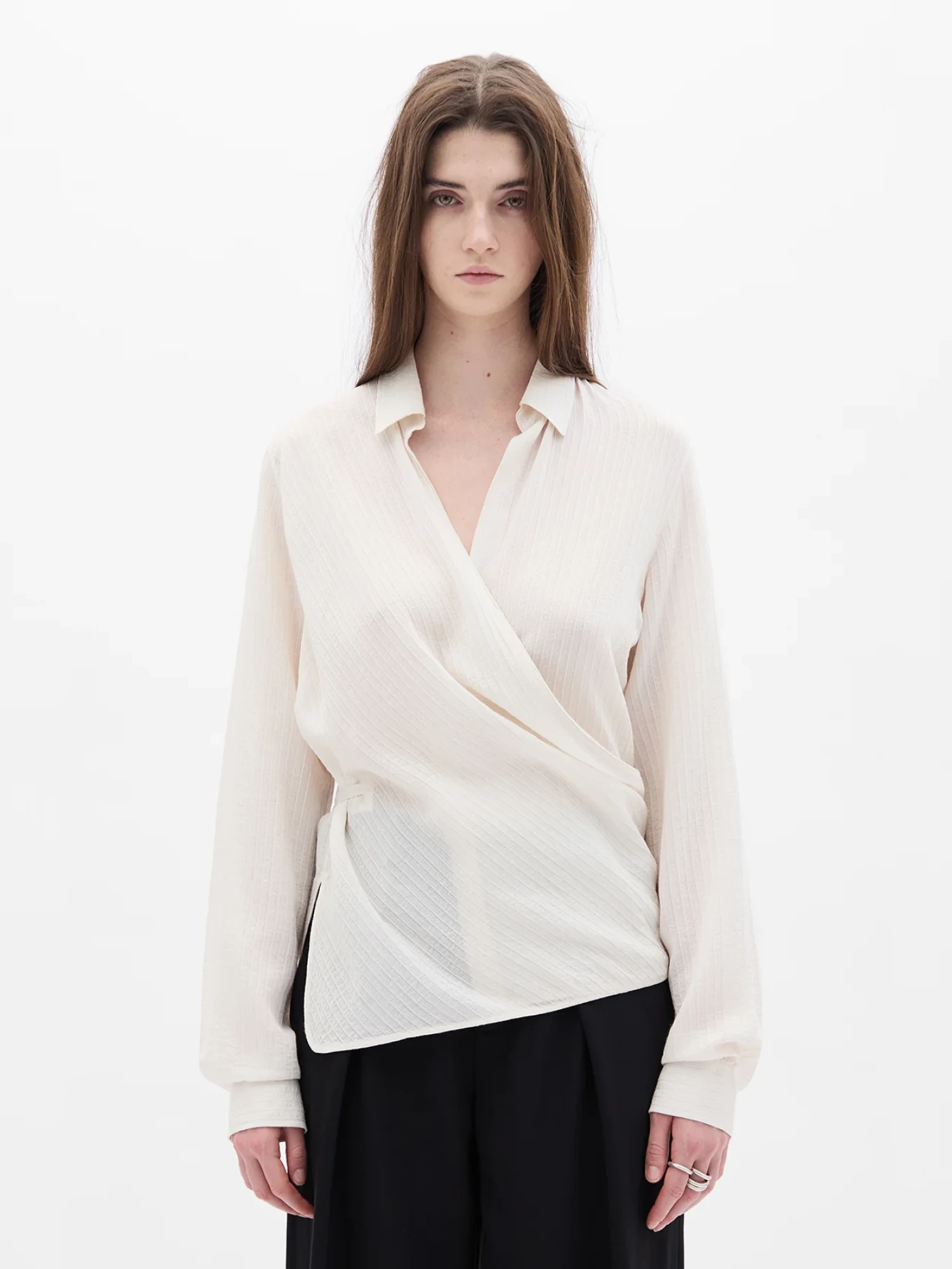 Женская рубашка Ann Demeulemeester Alba Asymmetric Chalk