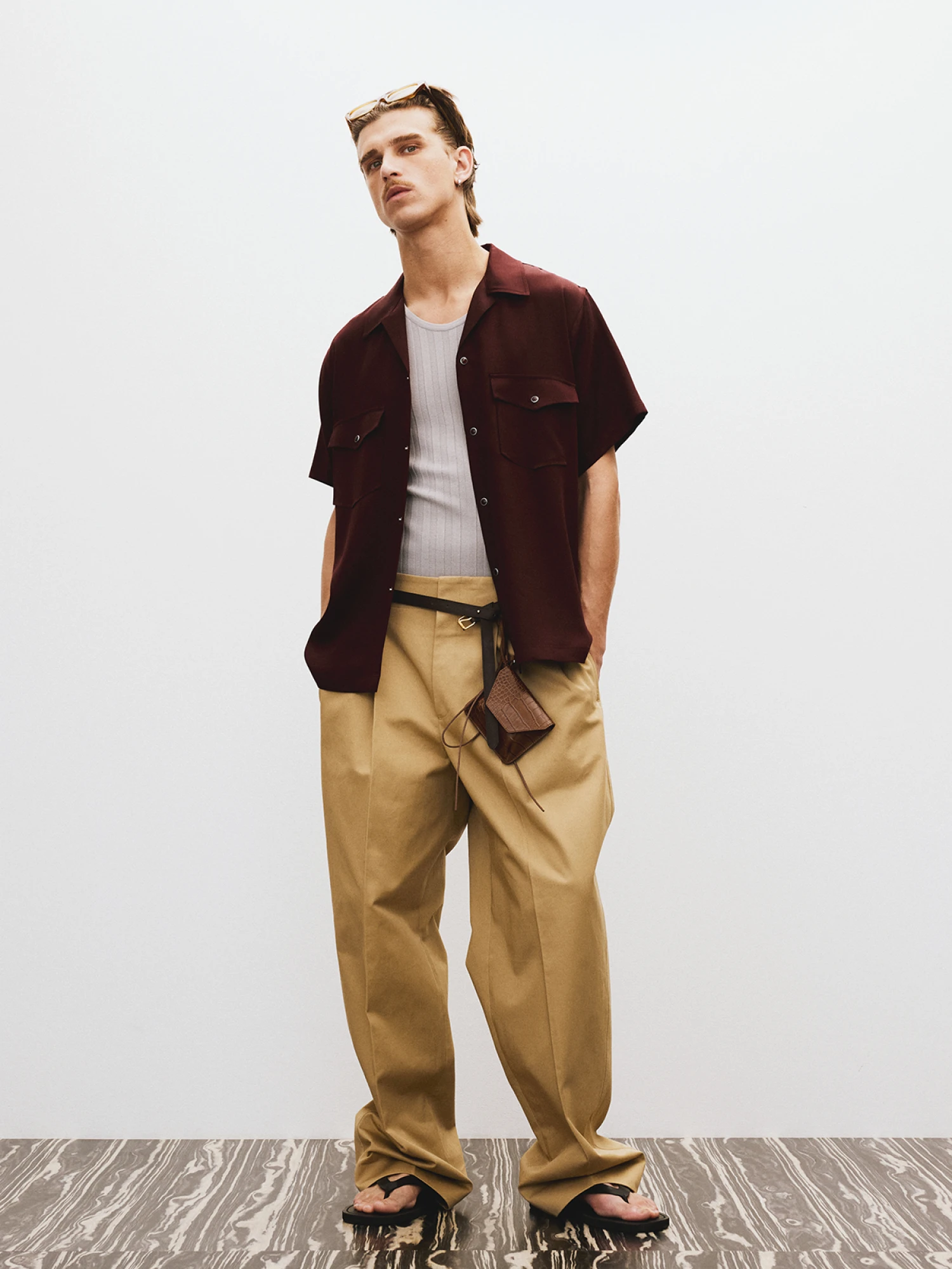 Рубашка Recto Camp Collar Western Club Wine
