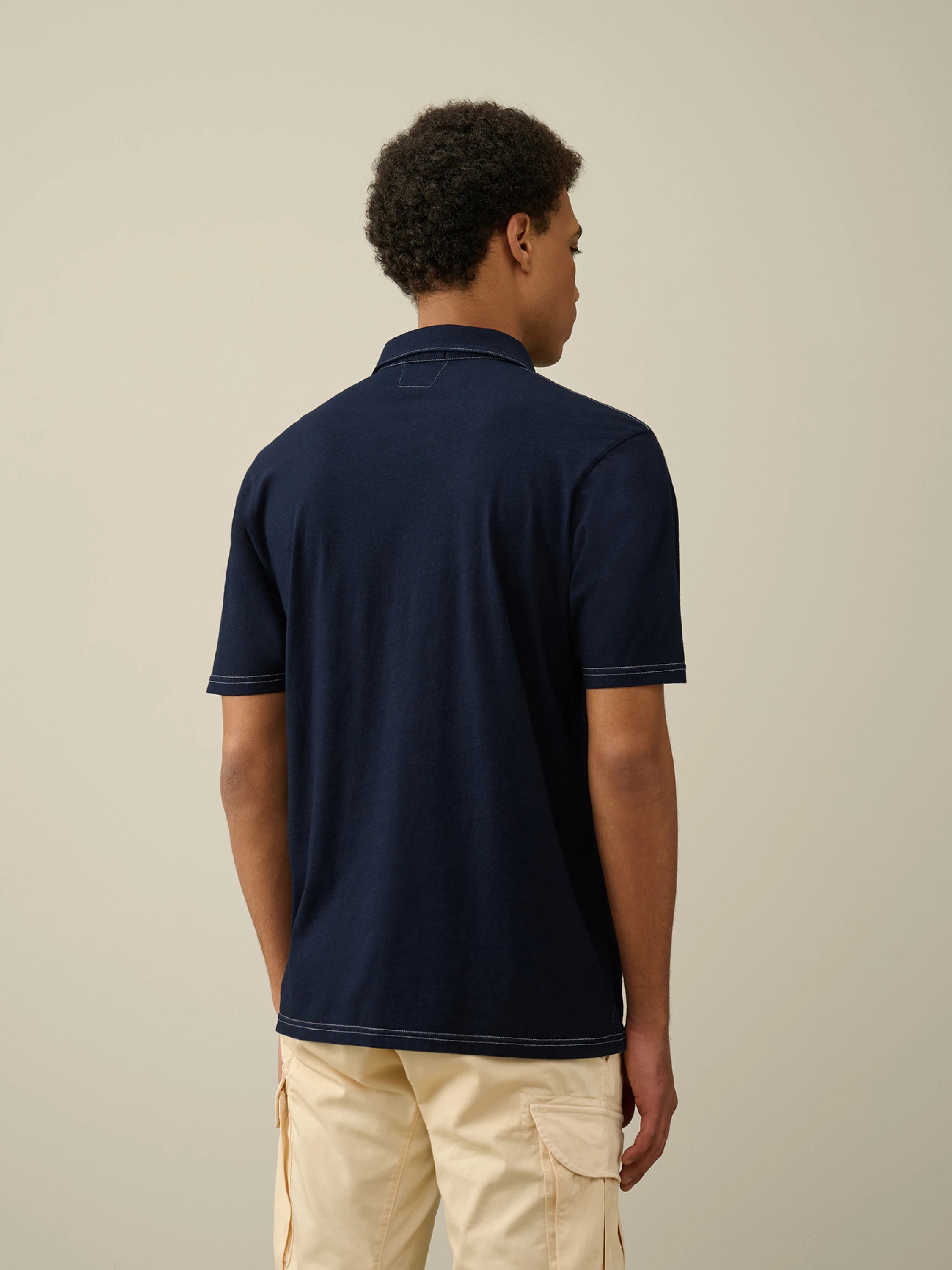 Поло C.P. Company Indigo Jersey Polo Shirt Denim Blue