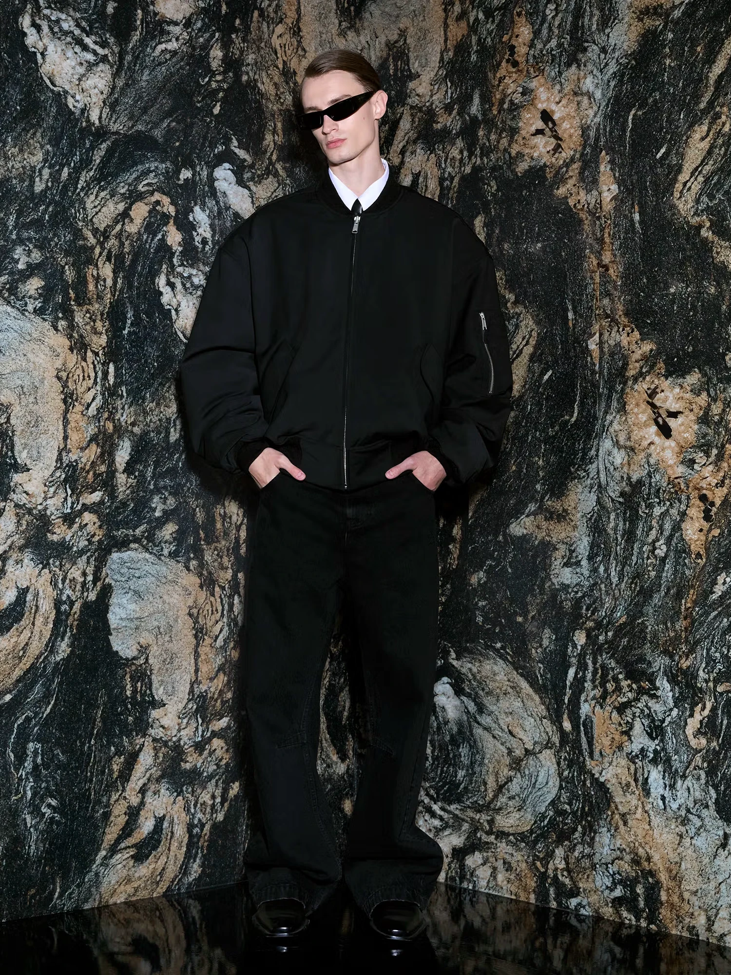 Бомбер entire studios Broad Wool Black