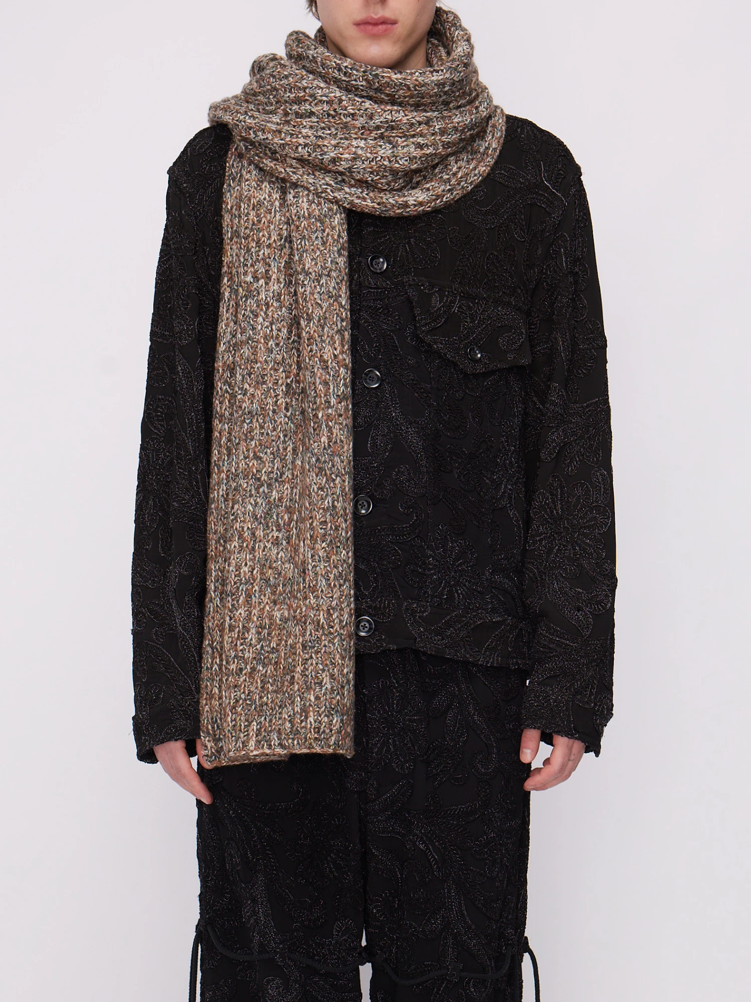 Шарф Song for the Mute Cable Knit Melange Taupe