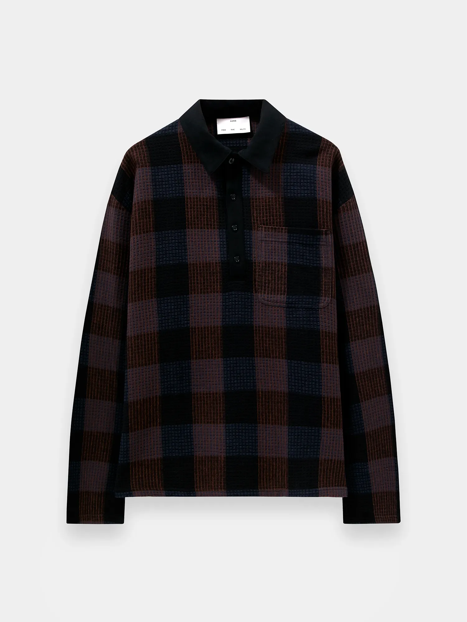 Лонгслив Song for the Mute L/S Polo Towel Check Black