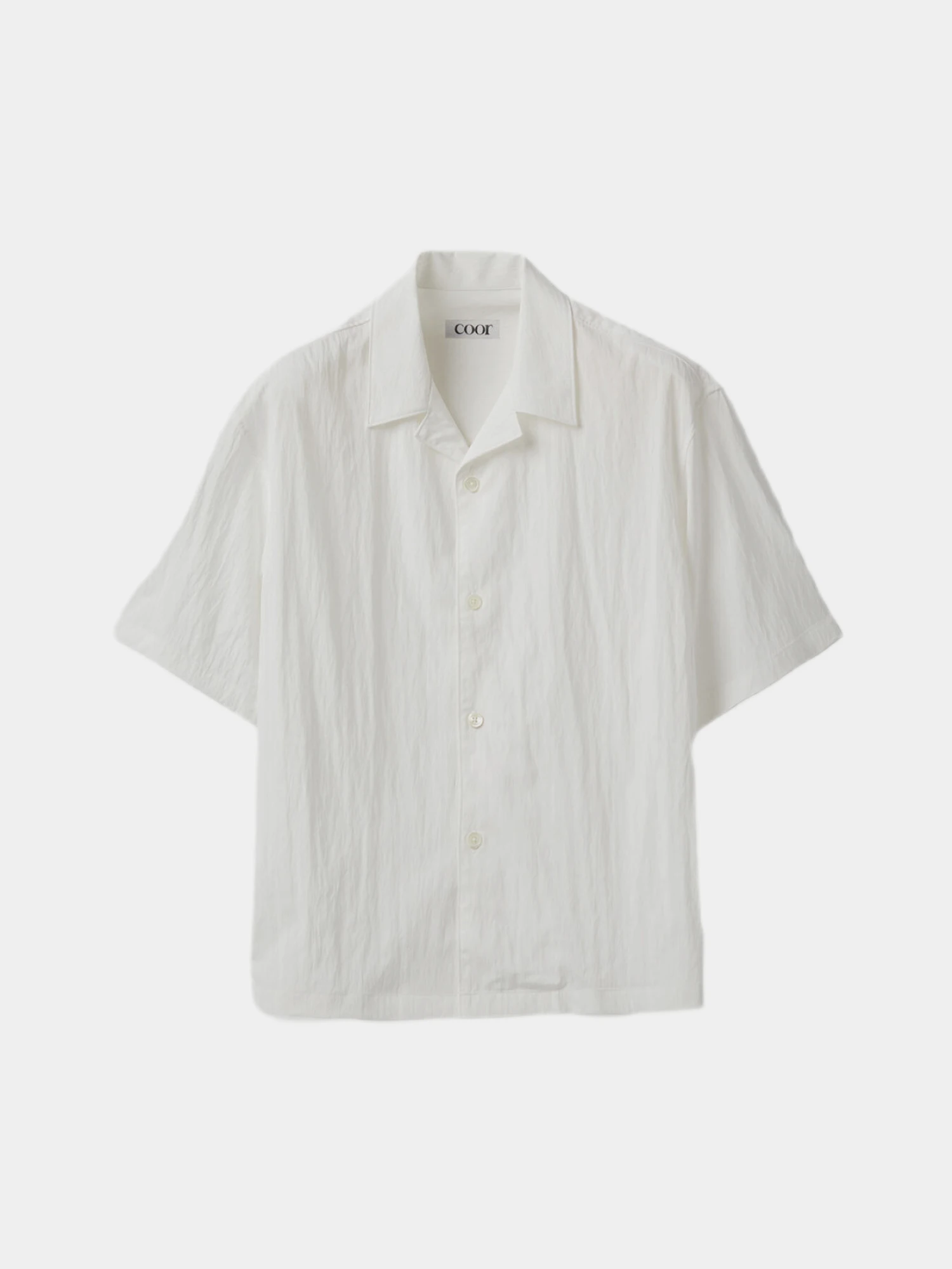 Рубашка COOR Natural Wrinkle Open Collar White