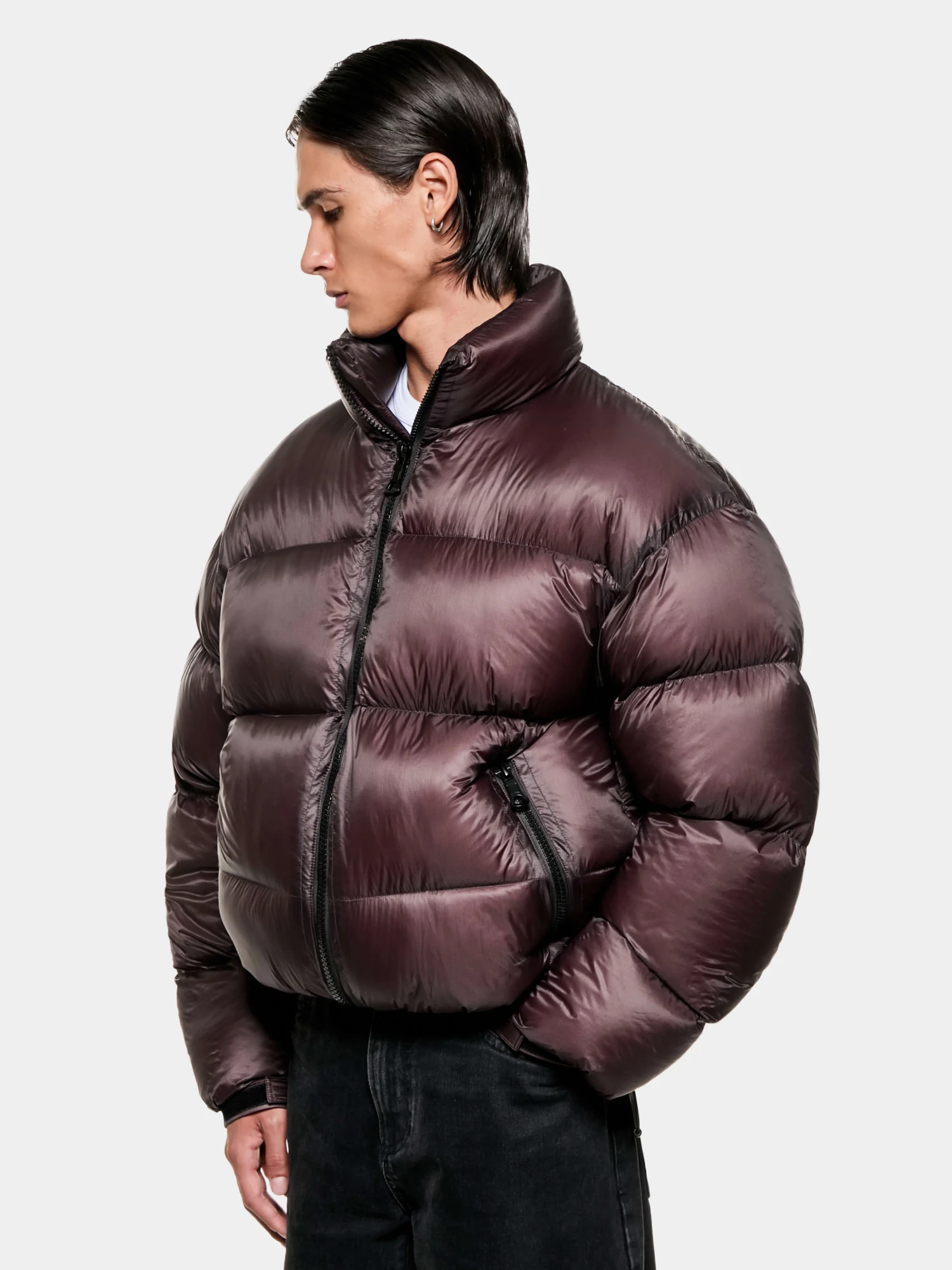 Пуховик MKI MIYUKI ZOKU Translucent Funnel Neck Bubble Raisin