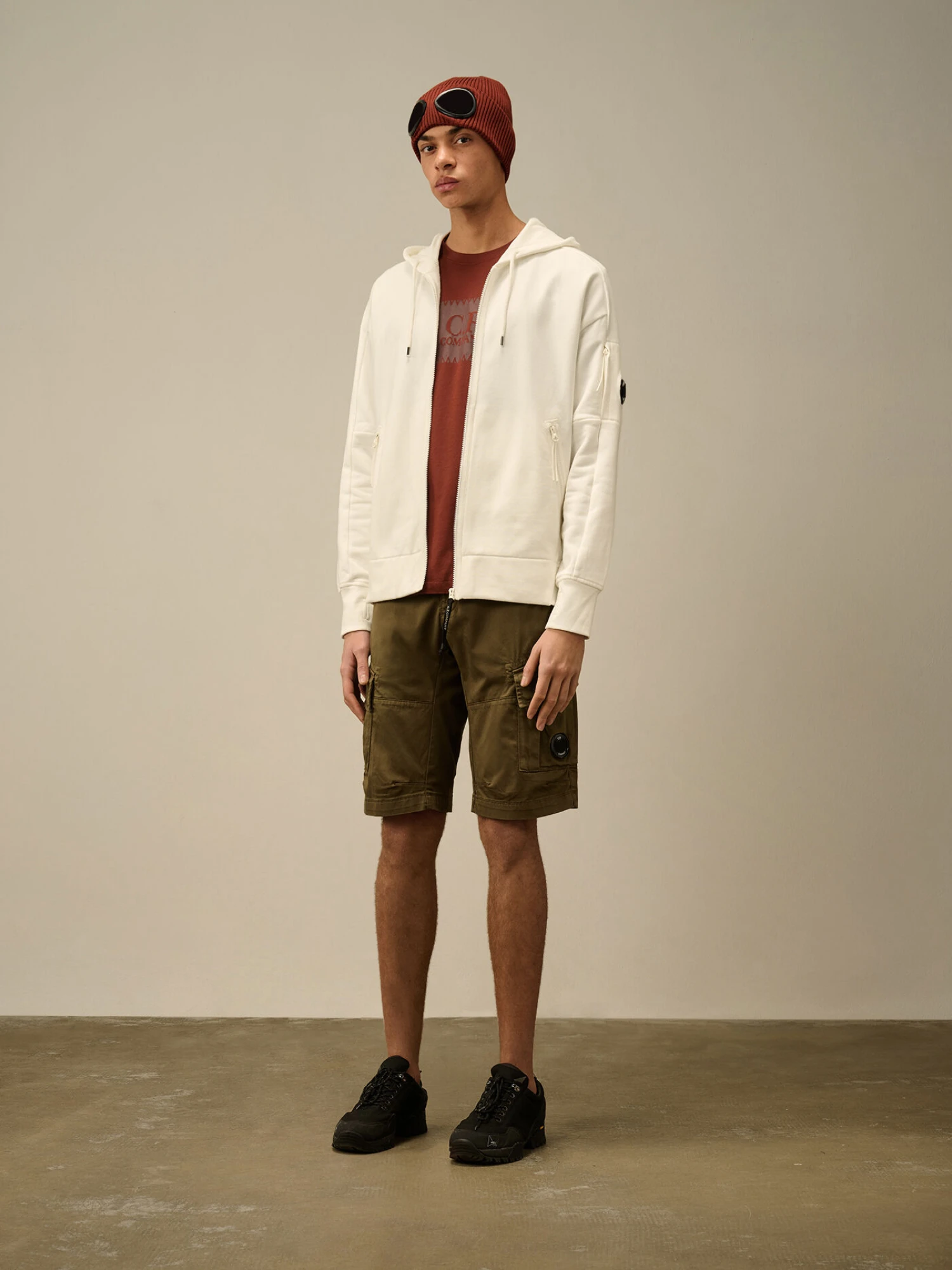 Зип-худи C.P. Company Diagonal Raised Fleece Gauze White