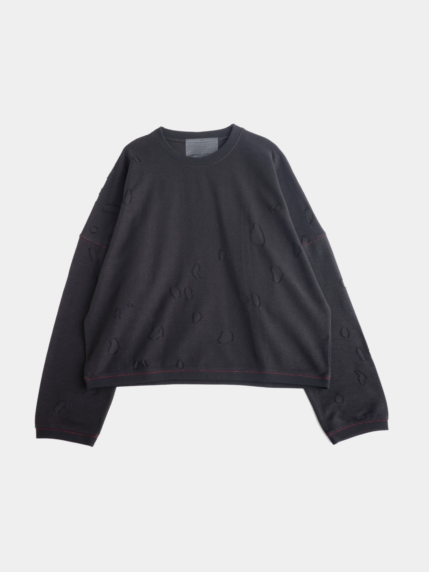 Свитшот Jungles Jungles Distressed Terry Crewneck Black