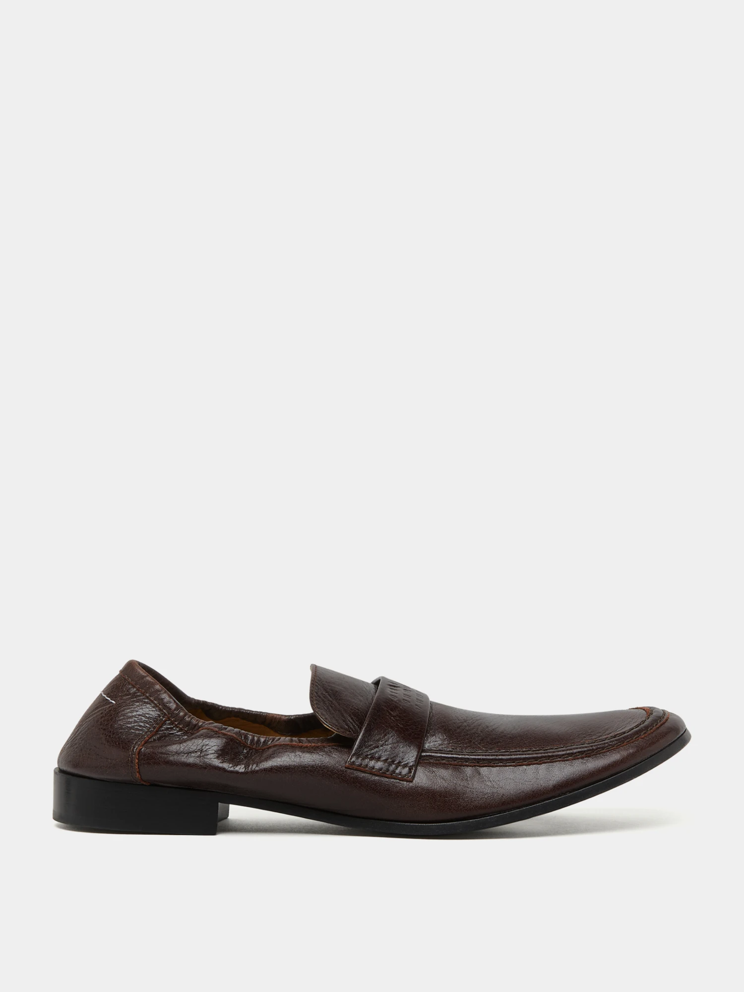 Лоферы MM6 Maison Margiela Swing-Toe Leather Brown