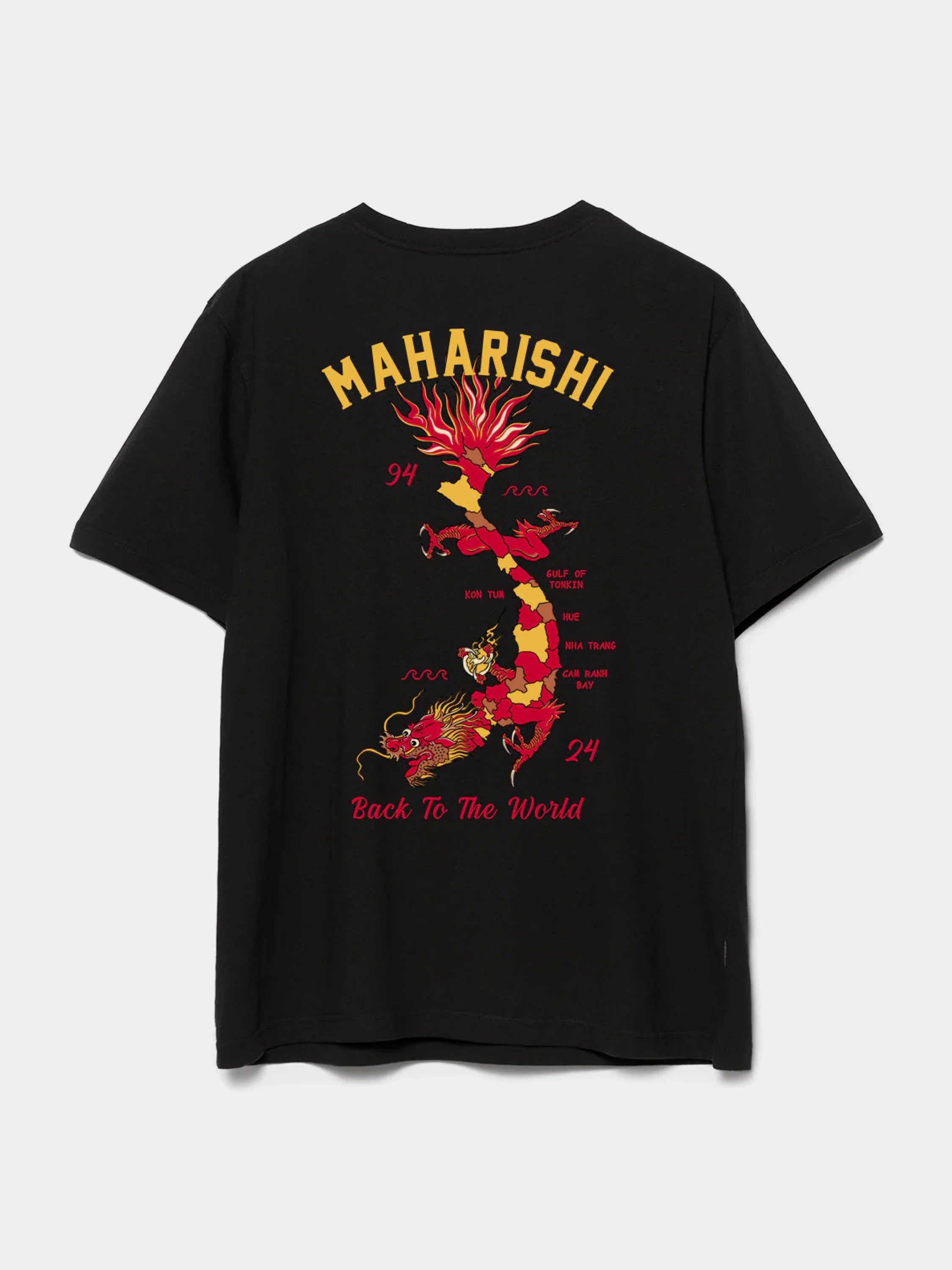 Футболка MAHARISHI 1385 Dragon Map Jerse Black