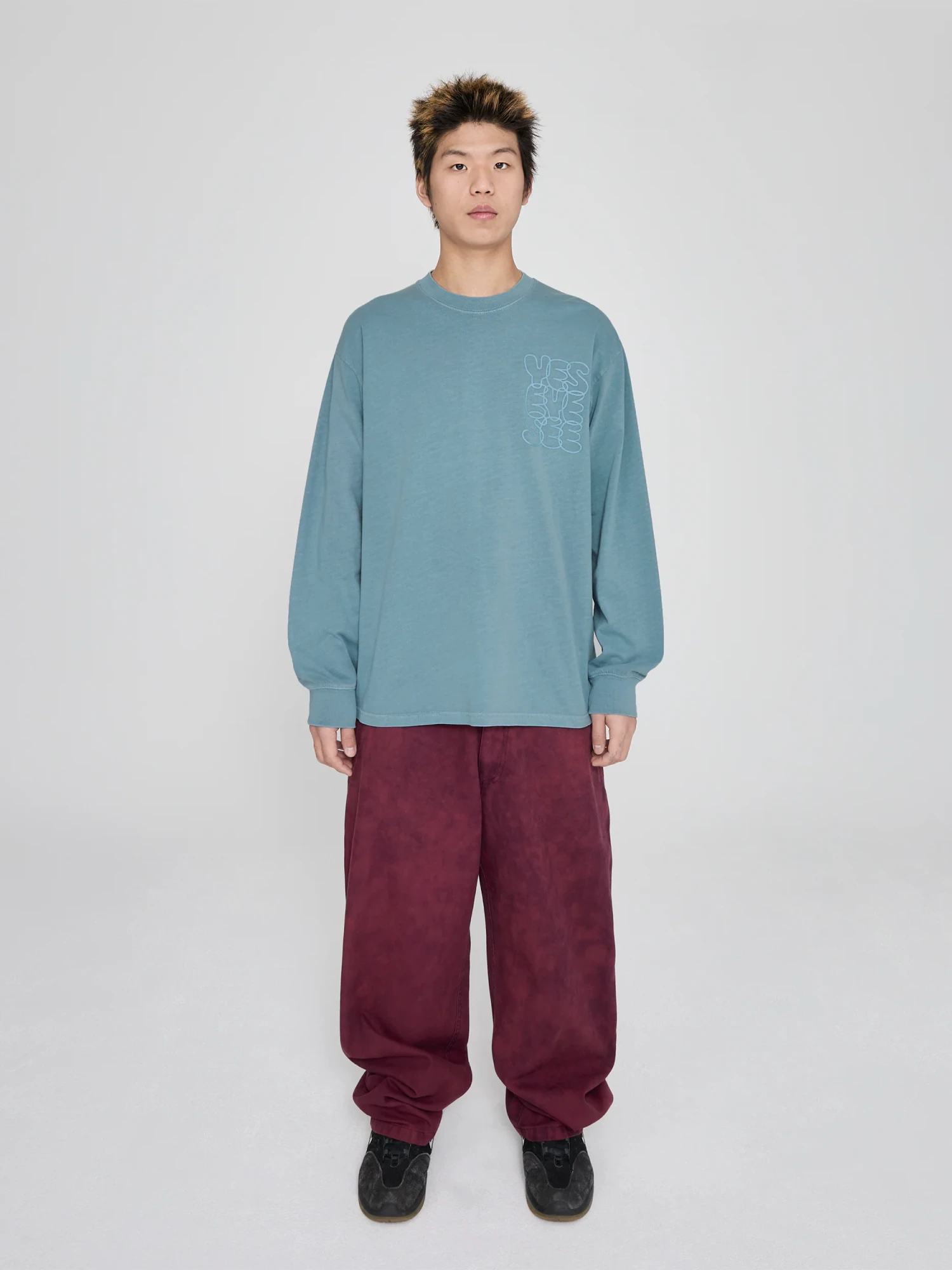 Лонгслив YESEYESEE C-Logo Pigment L/S Blue
