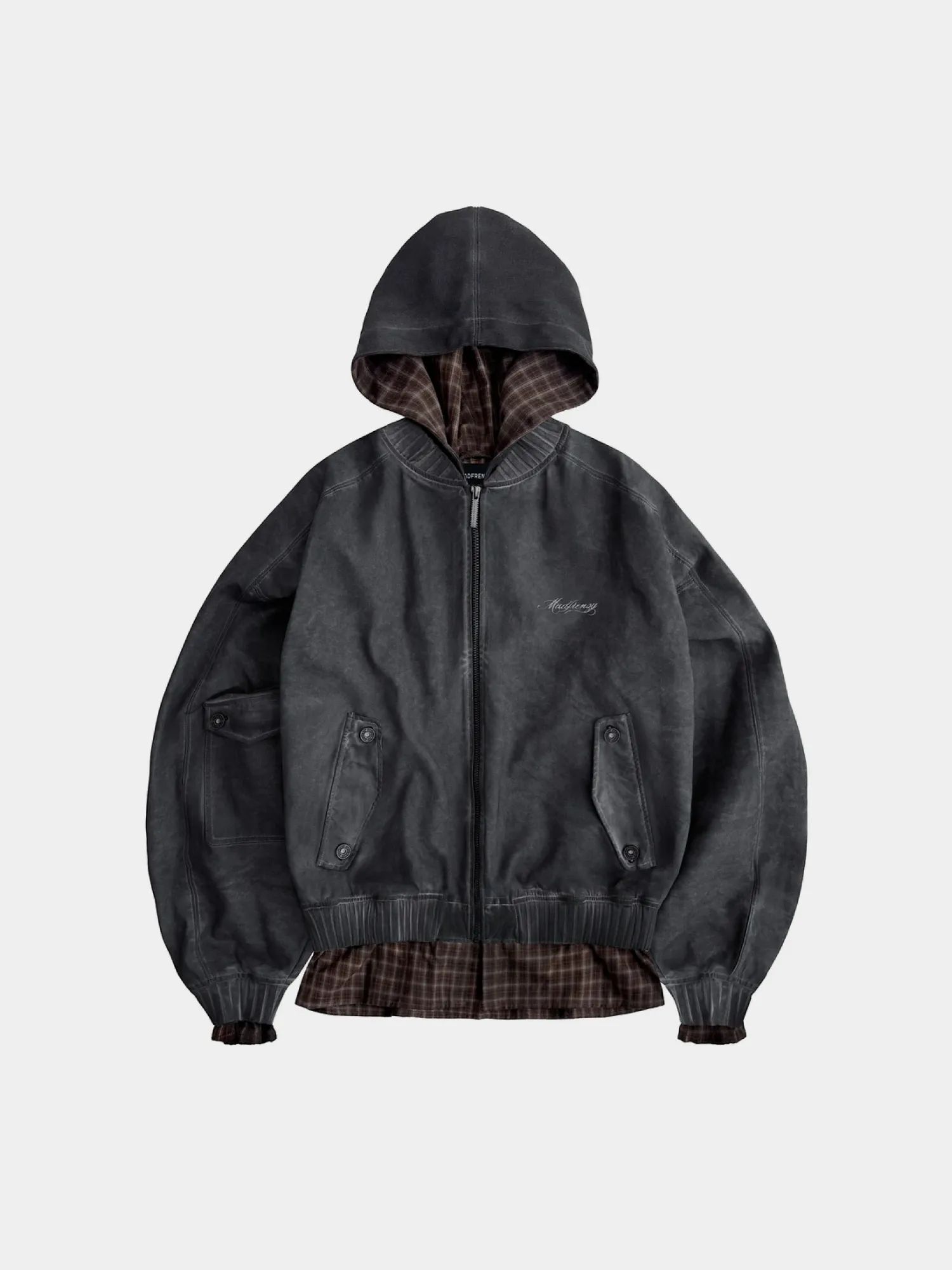Бомбер с капюшоном MADFRENZY OVERSIZED Black