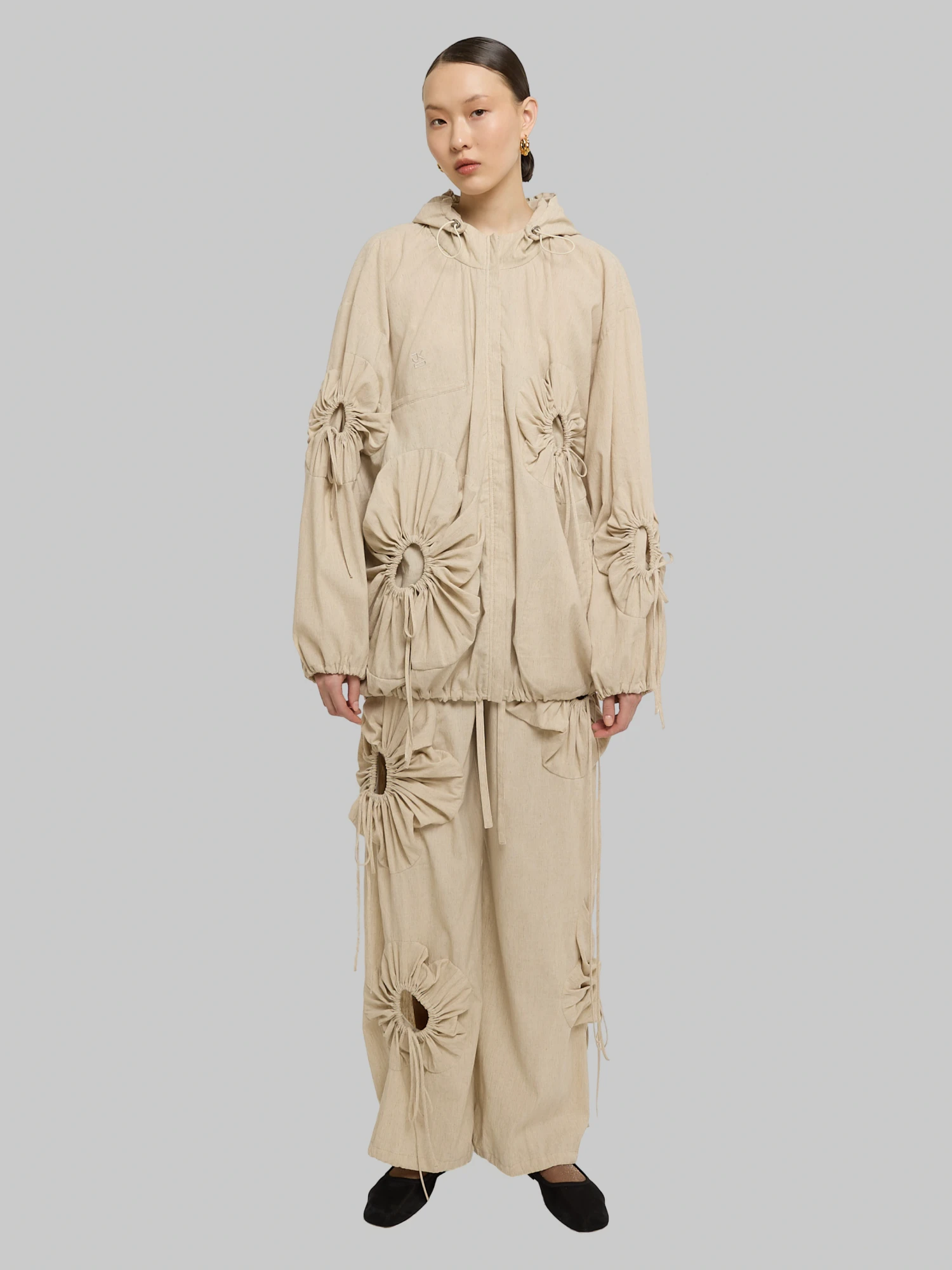 Женская ветровка J.KIM Flower Linen Cream