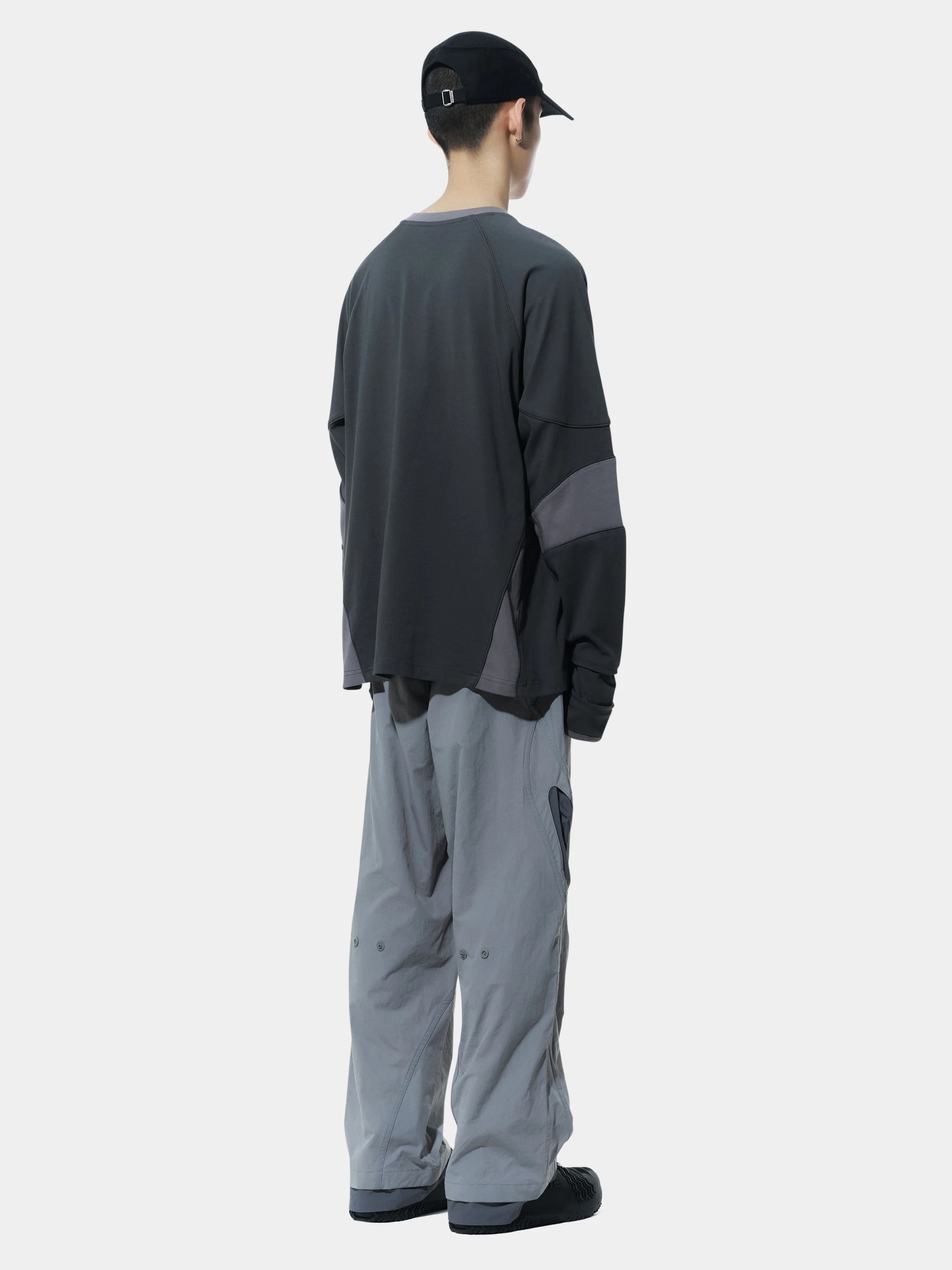 Лонгслив SAN SAN GEAR Piping Block Long Sleeves Dark Grey