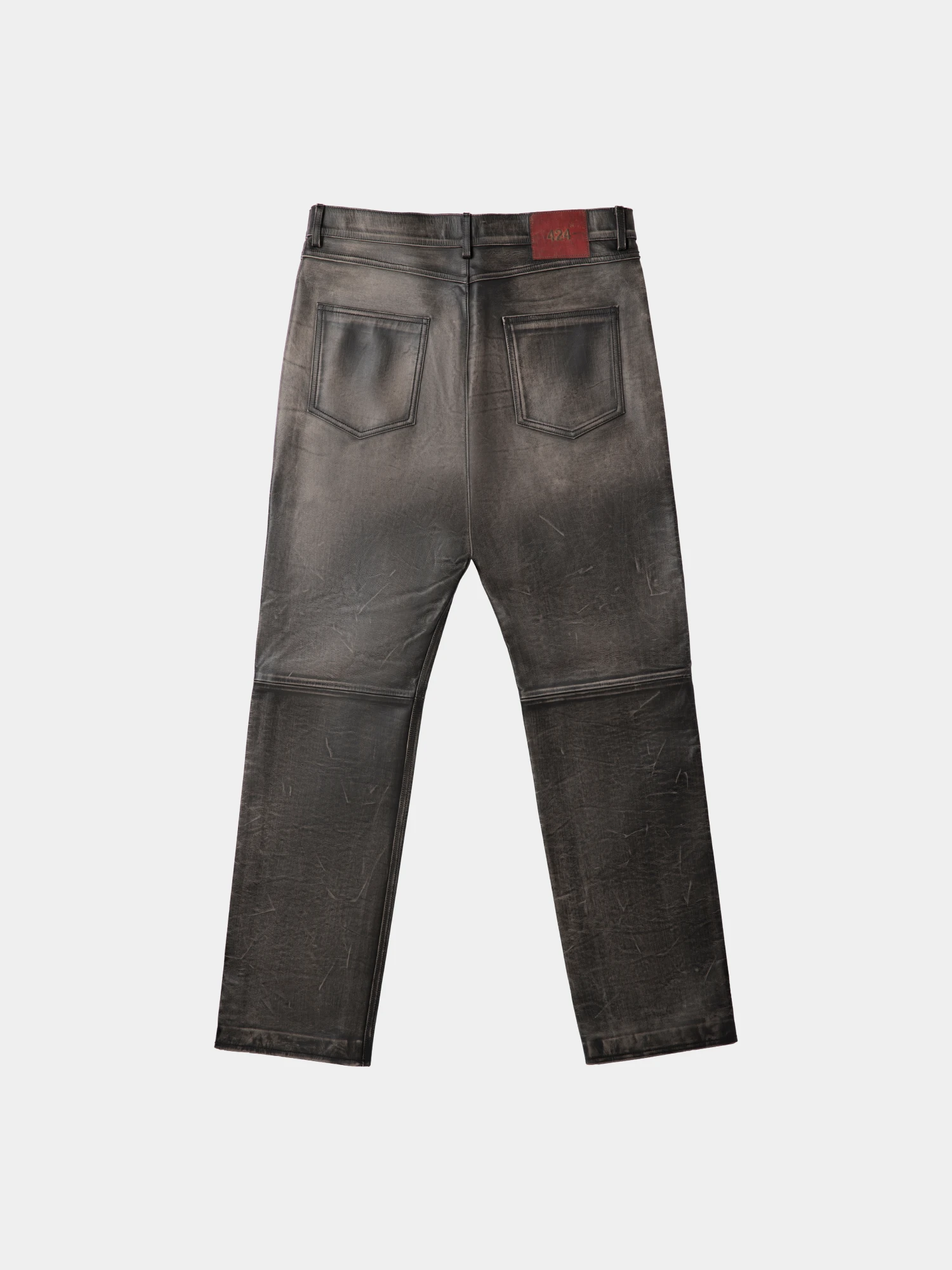 Кожаные брюки 424 Leather Rub Off Pant Black