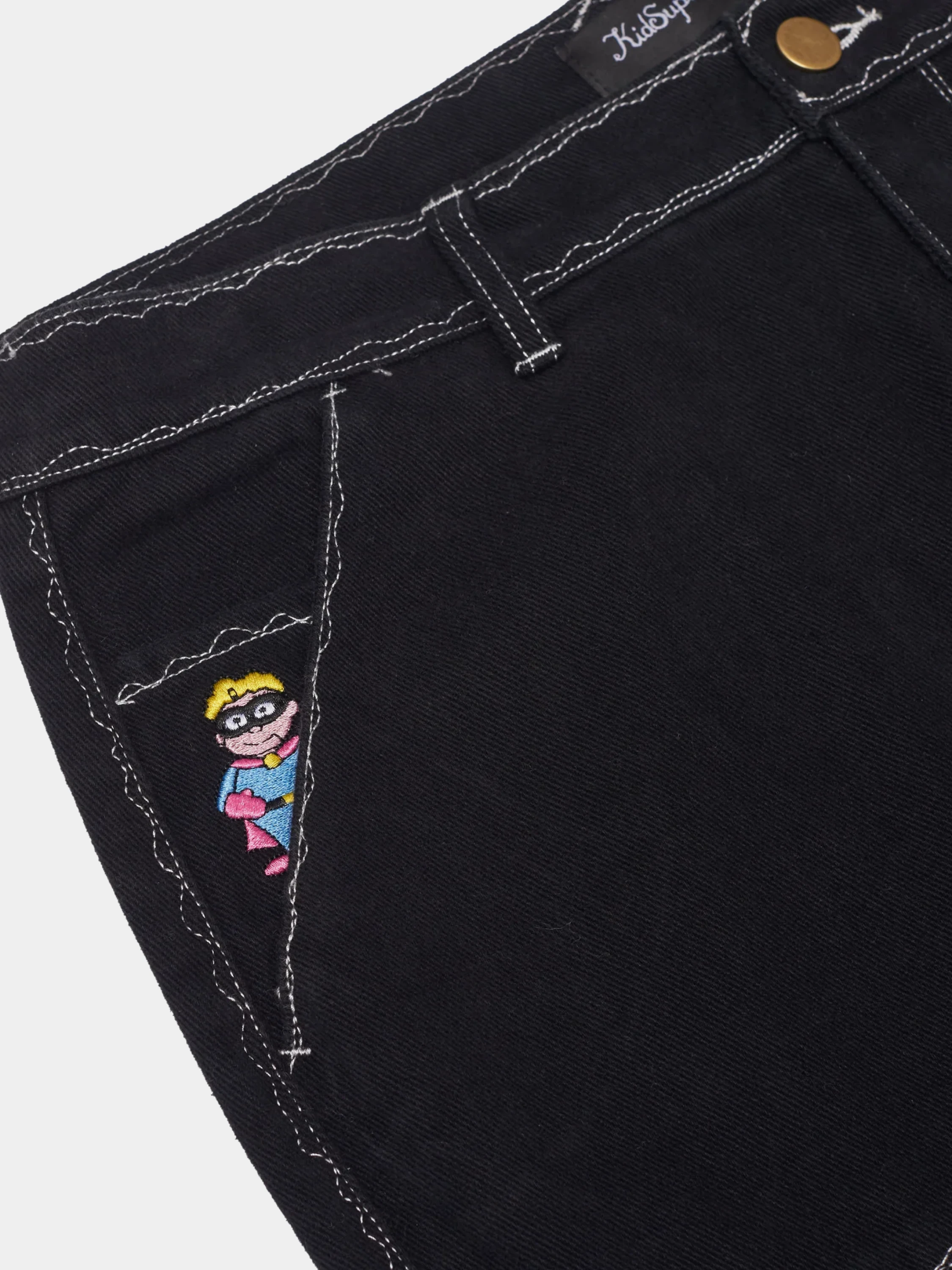 Брюки KidSuper Messy Stitched Work Pants Black