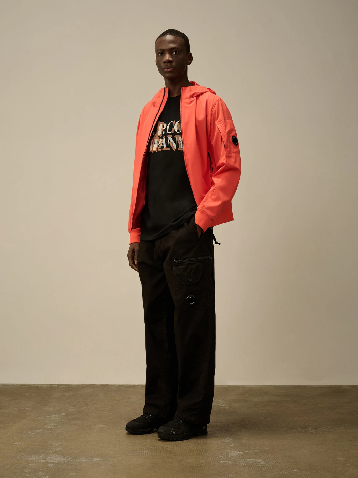 Футболка C.P. Company 30/1 Jersey Blurred Logo Black