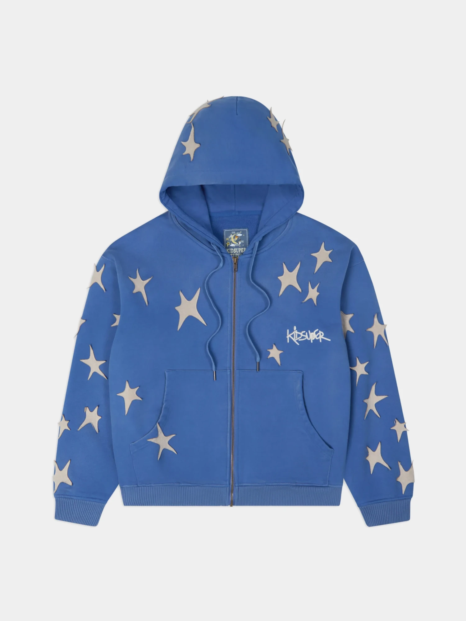 Зип-худи KidSuper Stars Patchwork Washed Blue