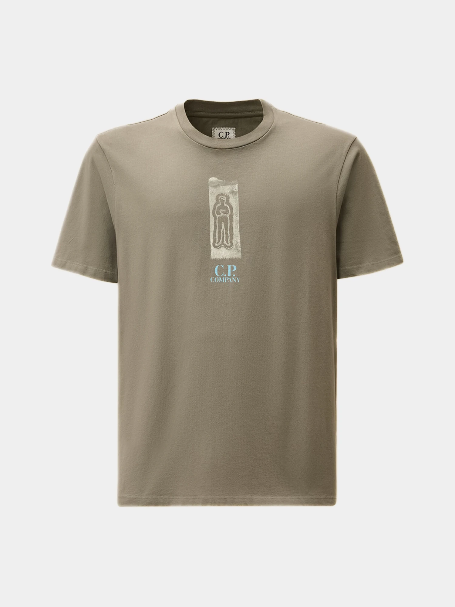 Футболка C.P. Company 24/1 Jersey Front And Back Logo Smoked Pearl