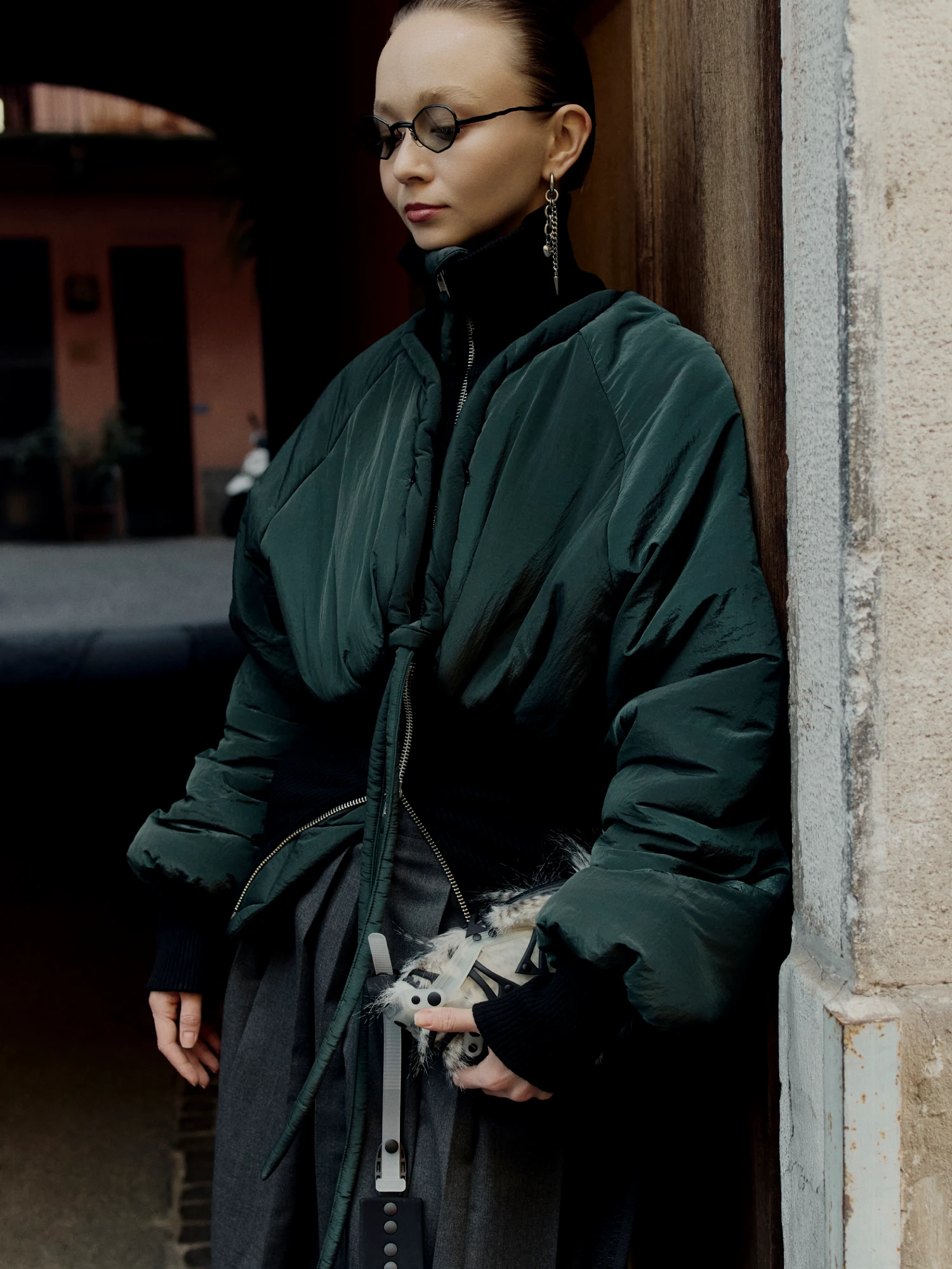 Женский бомбер Ottolinger Rib Puffer Jacket Green