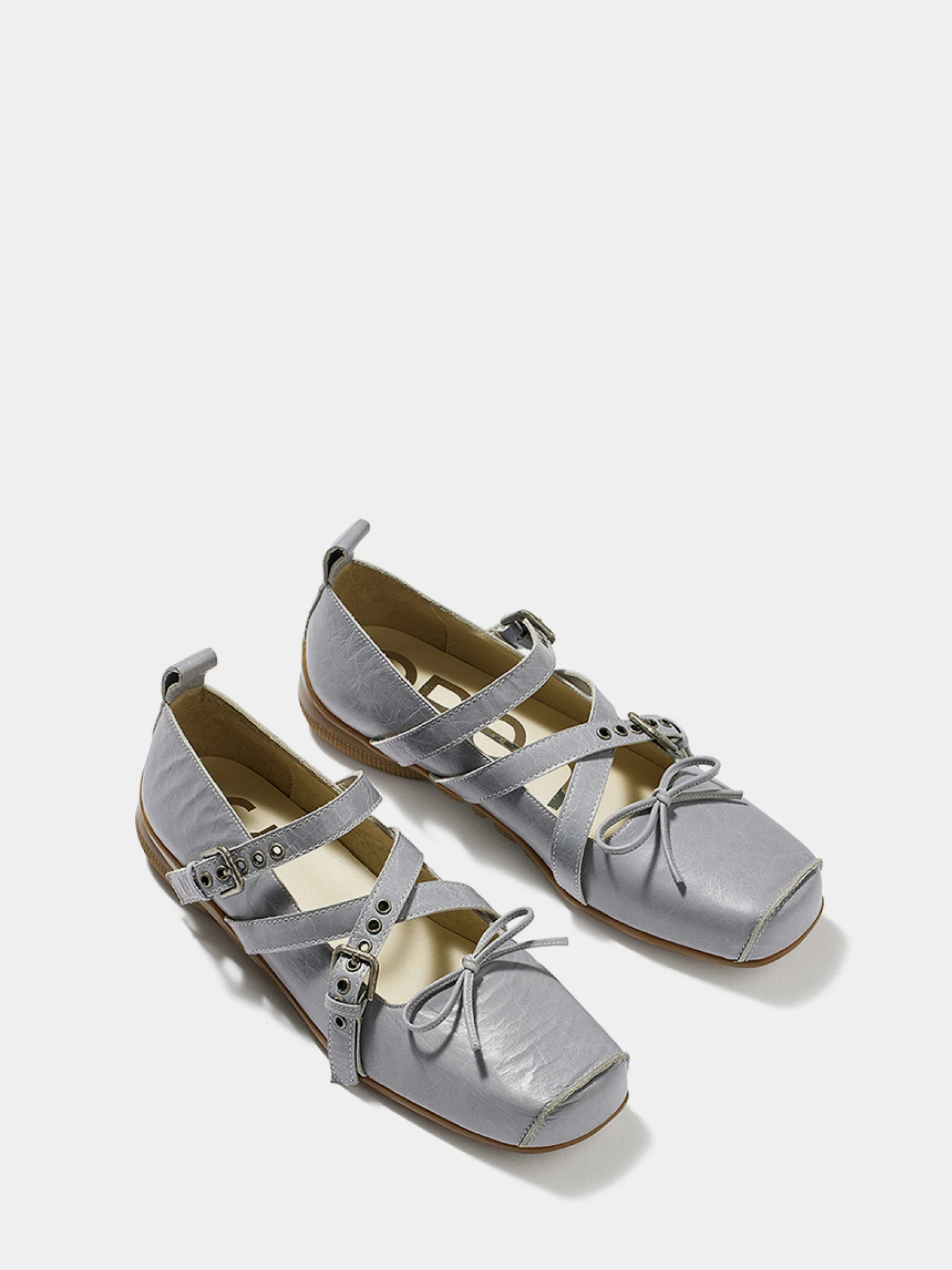 Женские Балетки OPEN YY Cross Buckle Ballet Flats Blue