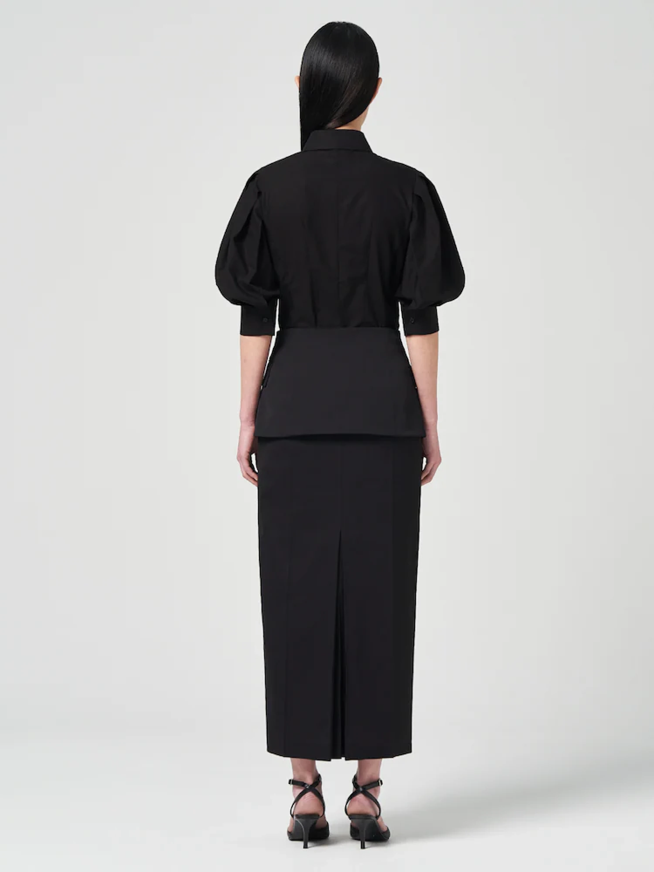 Женская юбка JUUN.J Jacket Layer Long Slit Skirt Black