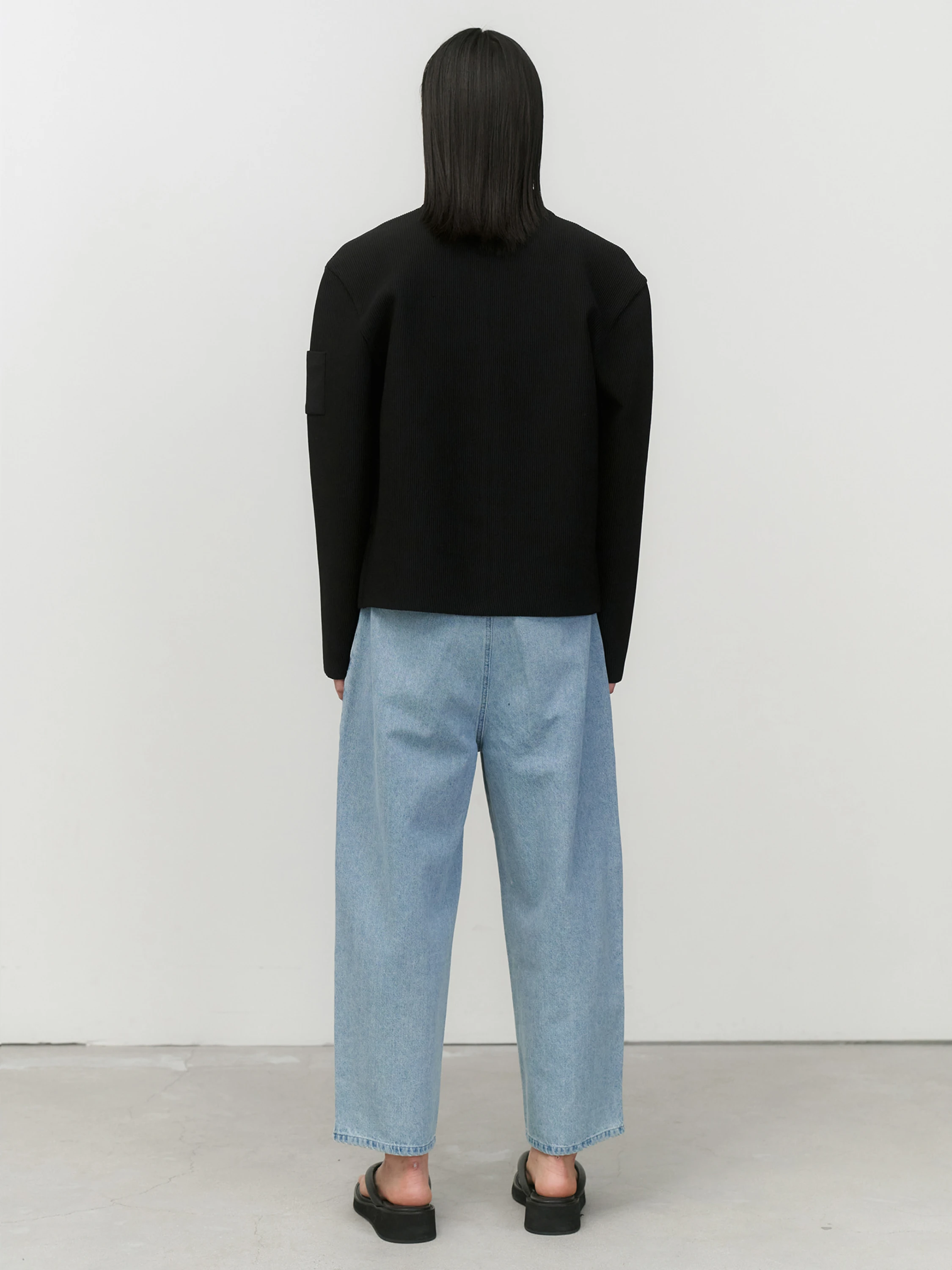 Кардиган AMOMENTO Mock Neck Zip-Up Black