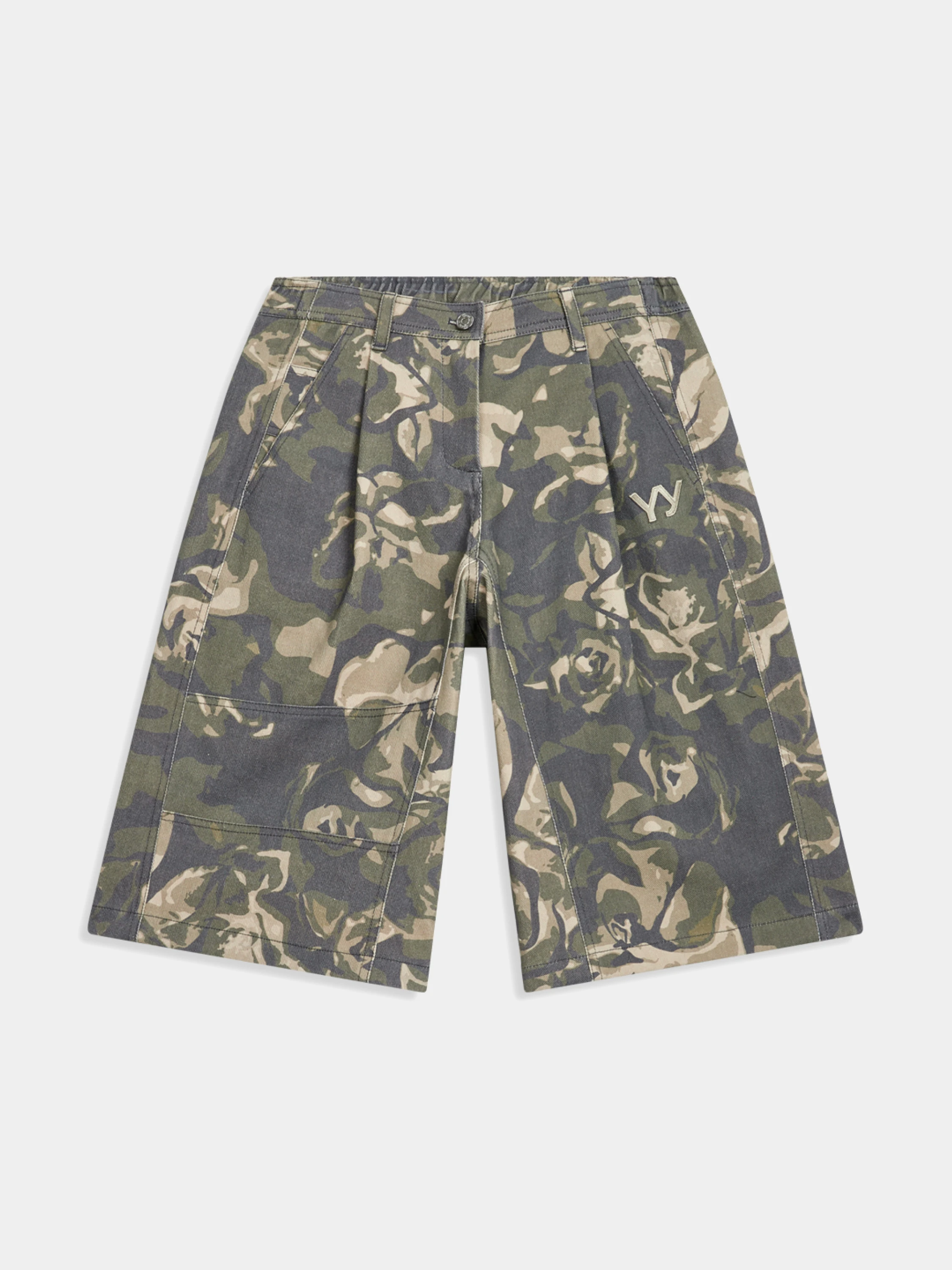 Шорты OPEN YY Camo Cargo Midi Shorts Khaki