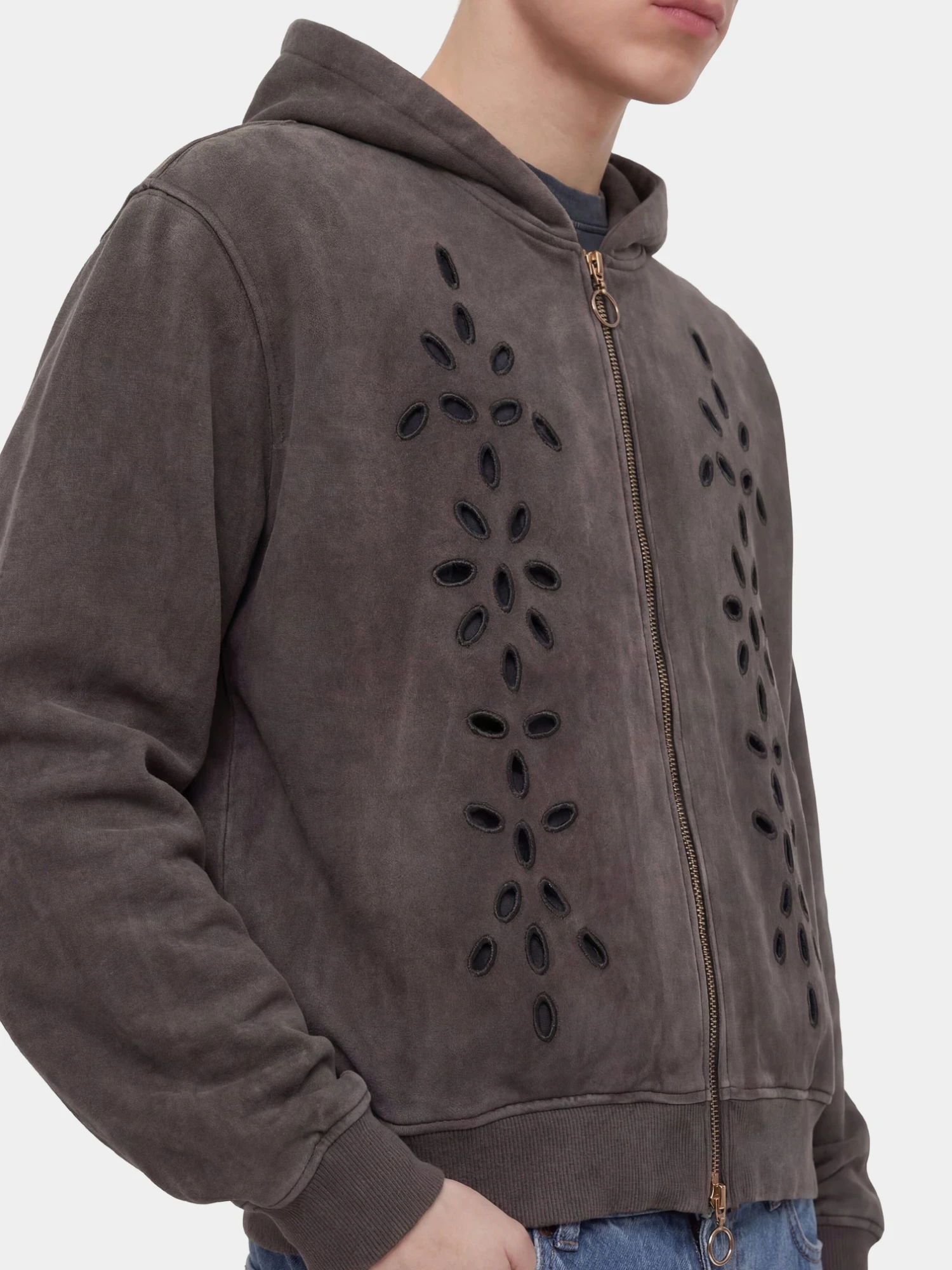 Зип-худи lorenz Broderie Washed Black