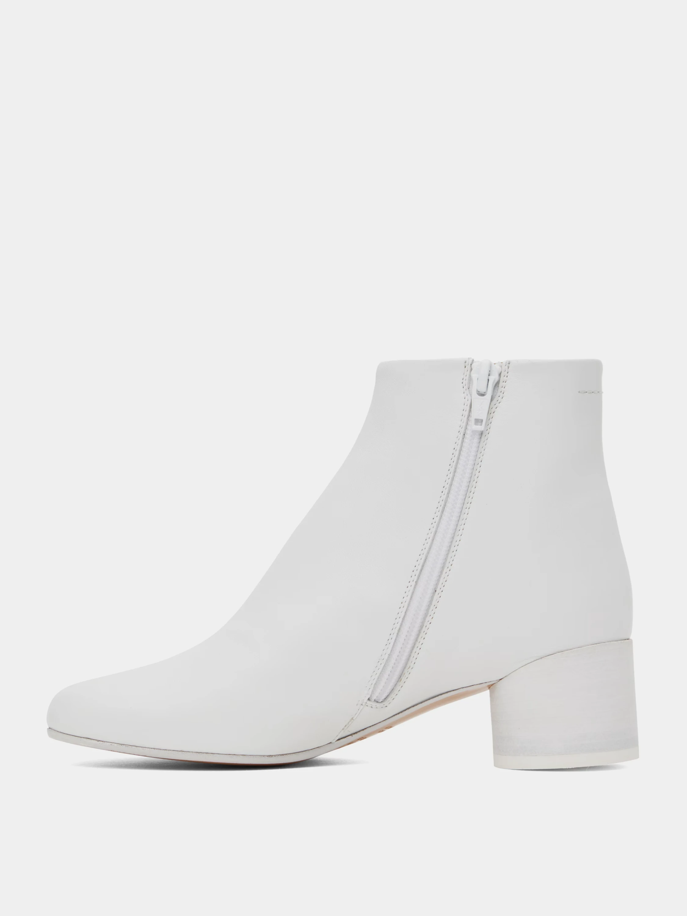 Женские ботинки MM6 Maison Margiela Leather Ankle Boots White