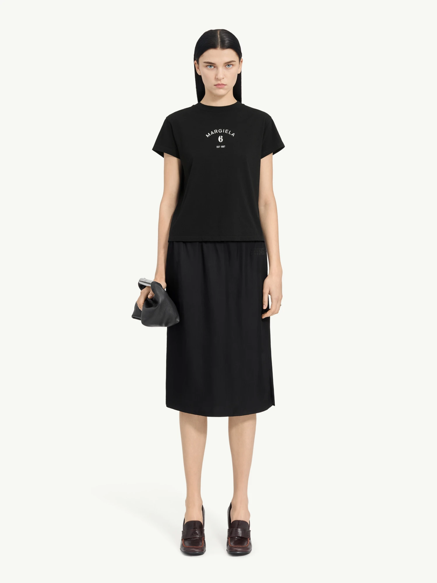 Женская футболка MM6 Maison Margiela Logo Tee Black