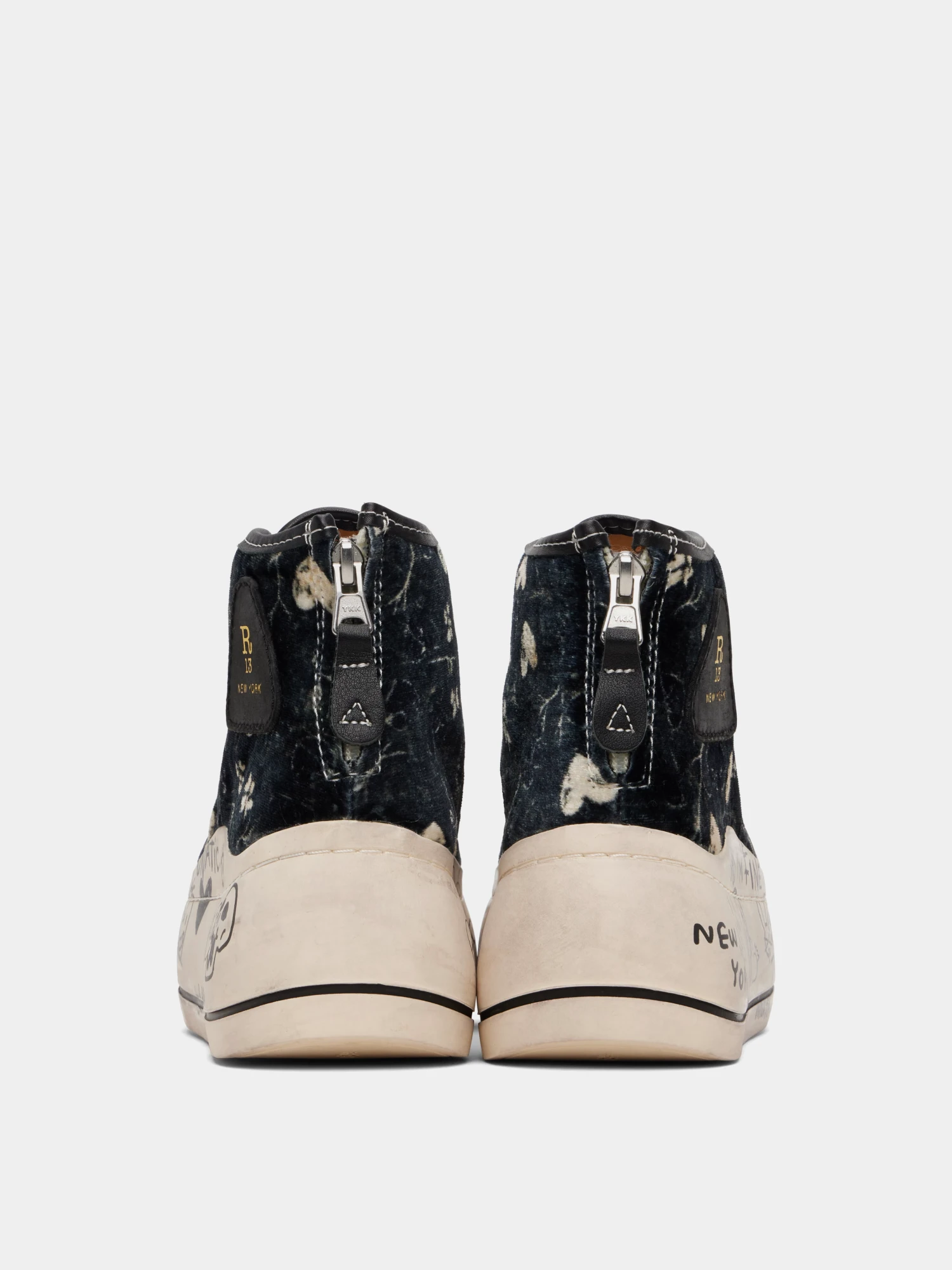 Женские кеды R13 Kurt High Top Graffiti Hearts On Black