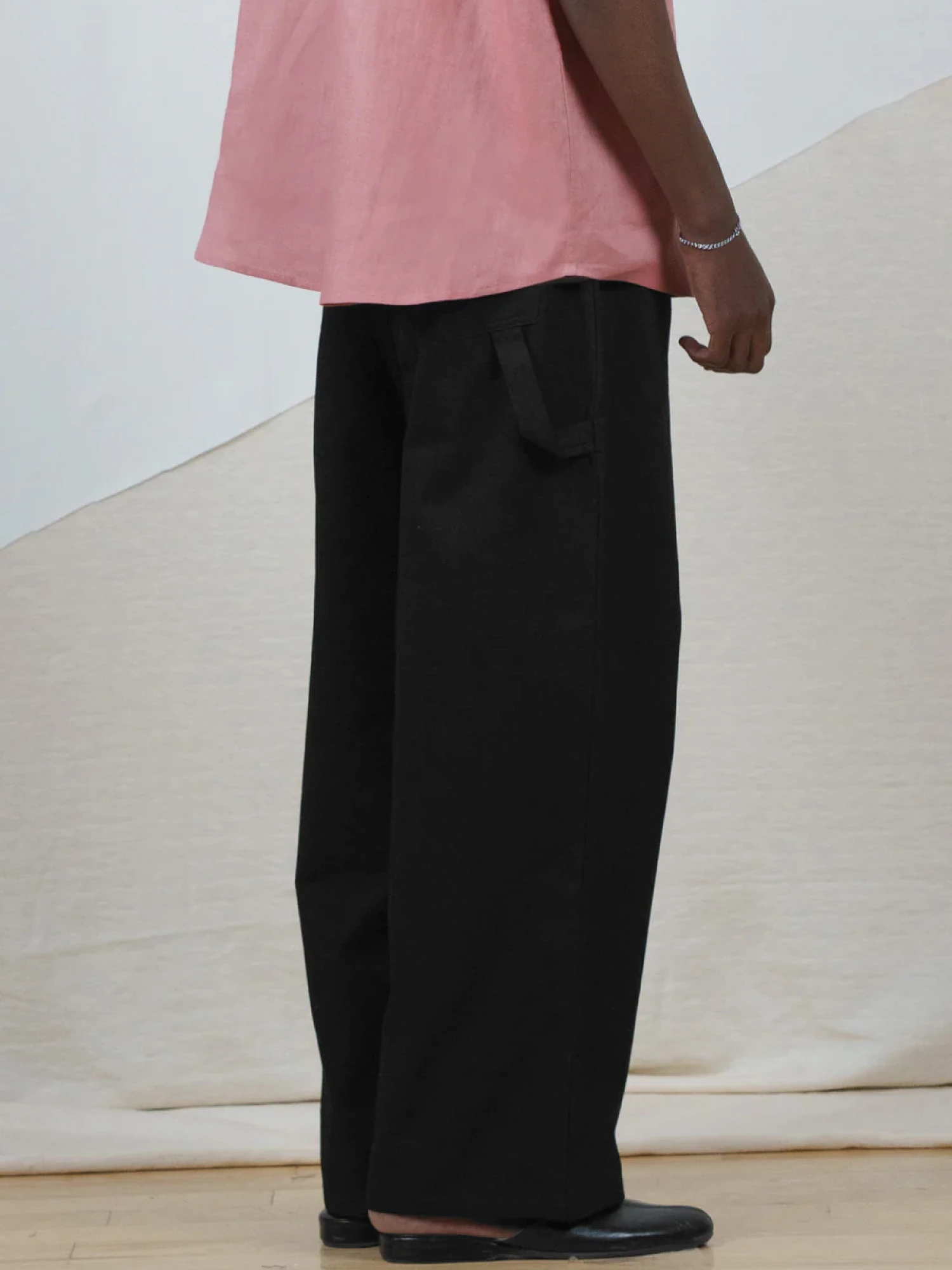 Брюки lorenz Uniform Pleated Wide Leg Pant Black