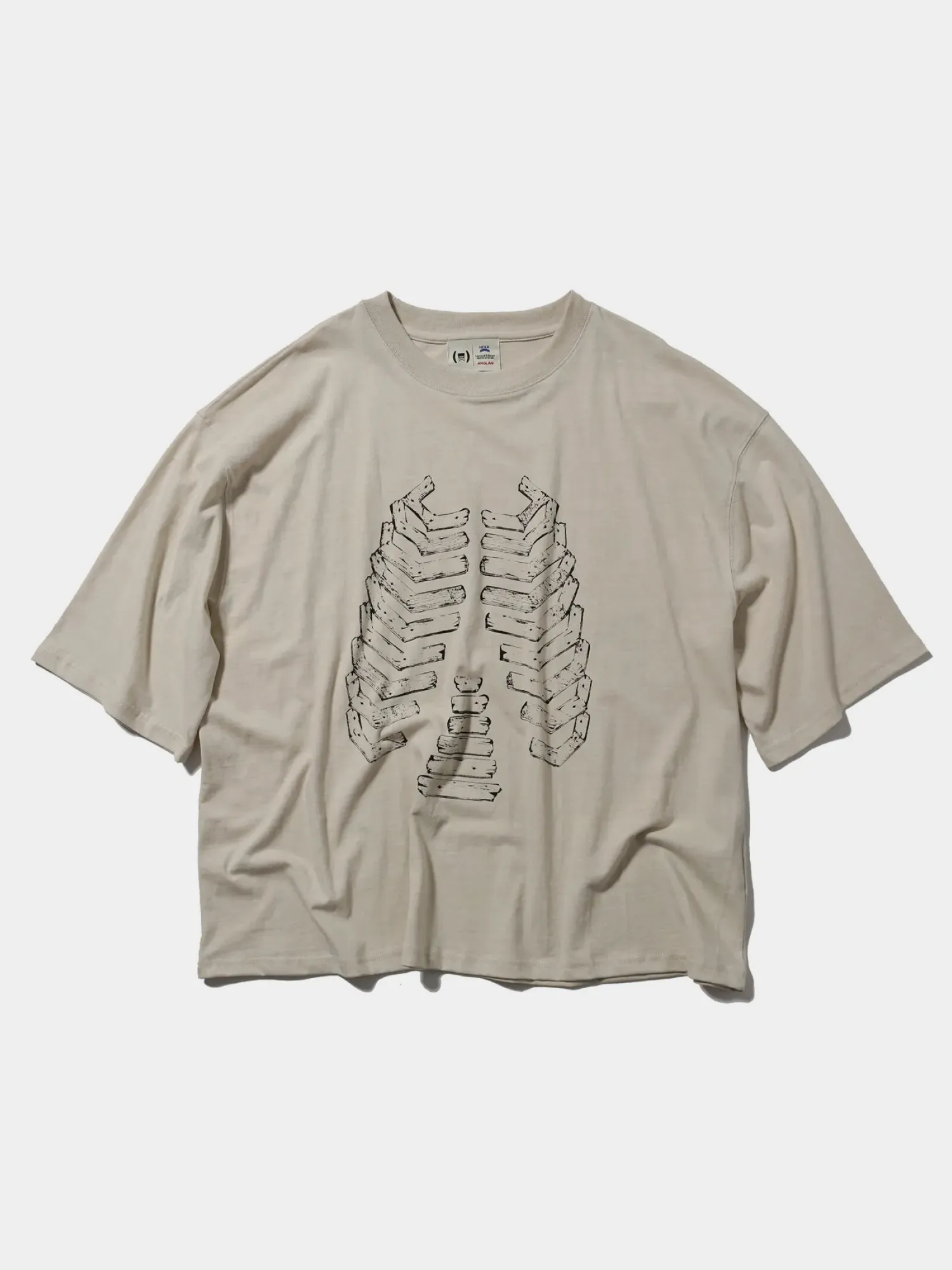 Футболка ANGLAN Wood Bone Half Tee Beige