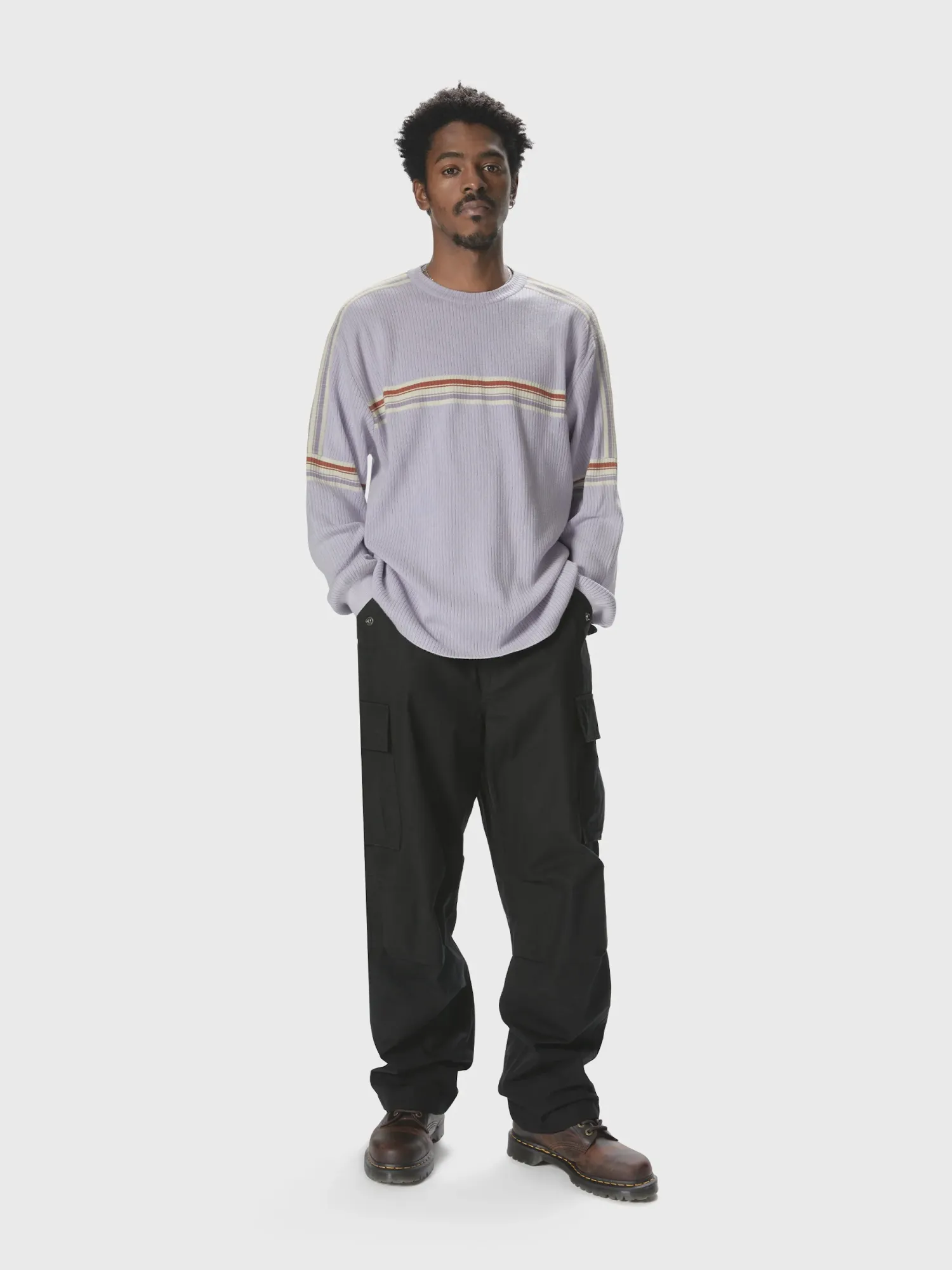 Лонгслив thisisneverthat Striped Knit L/S Top Lavender