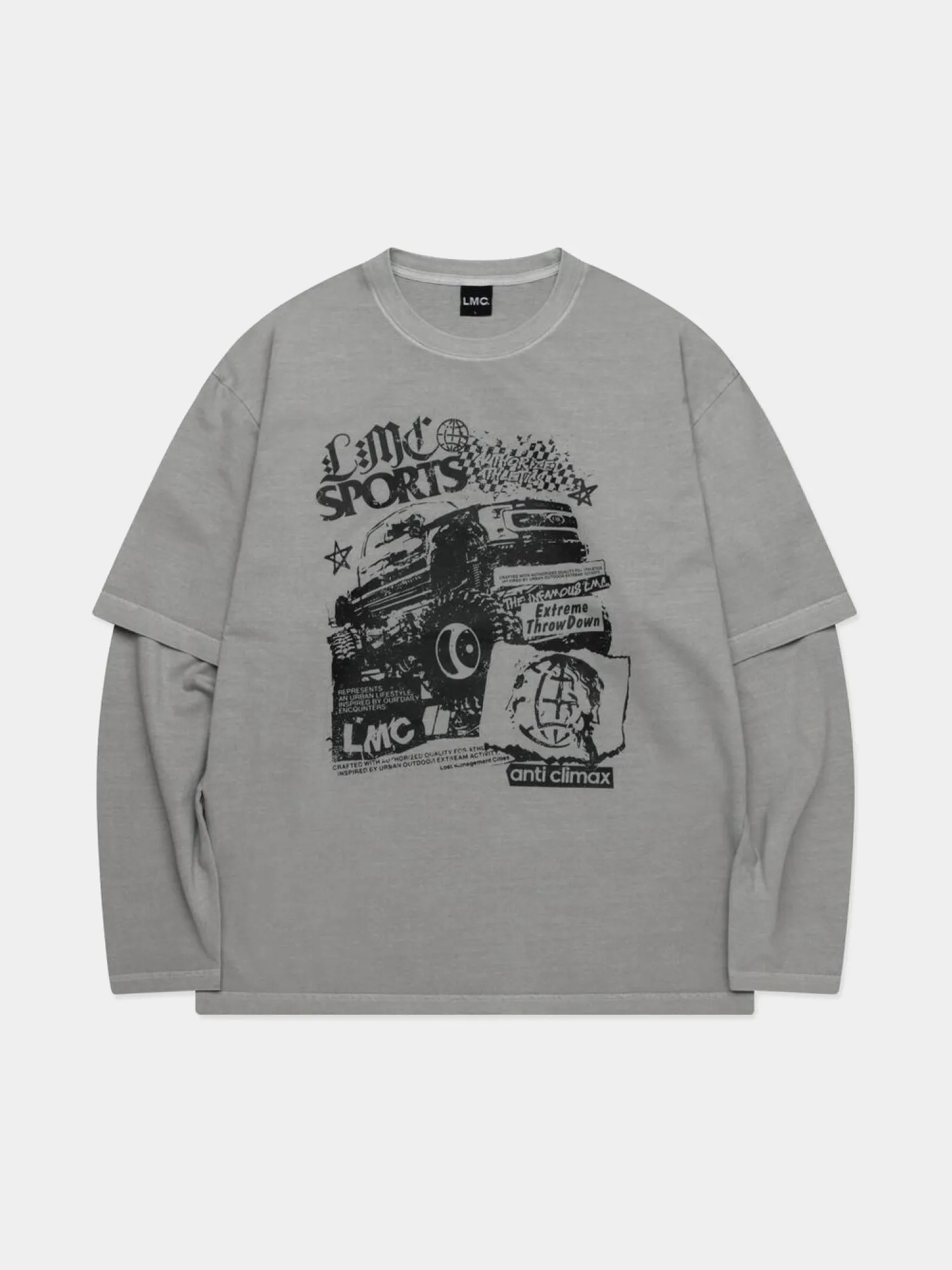 Лонгслив LMC Overdyed Layered Long Slv Tee Grey