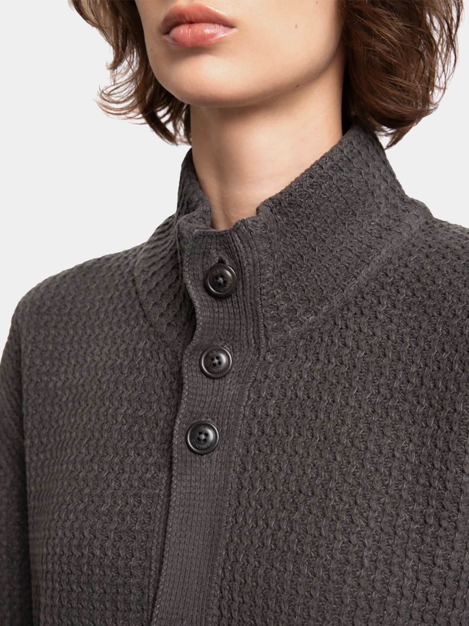 Кардиган C.P. Company Cotton Chenille Button Dark Shadow