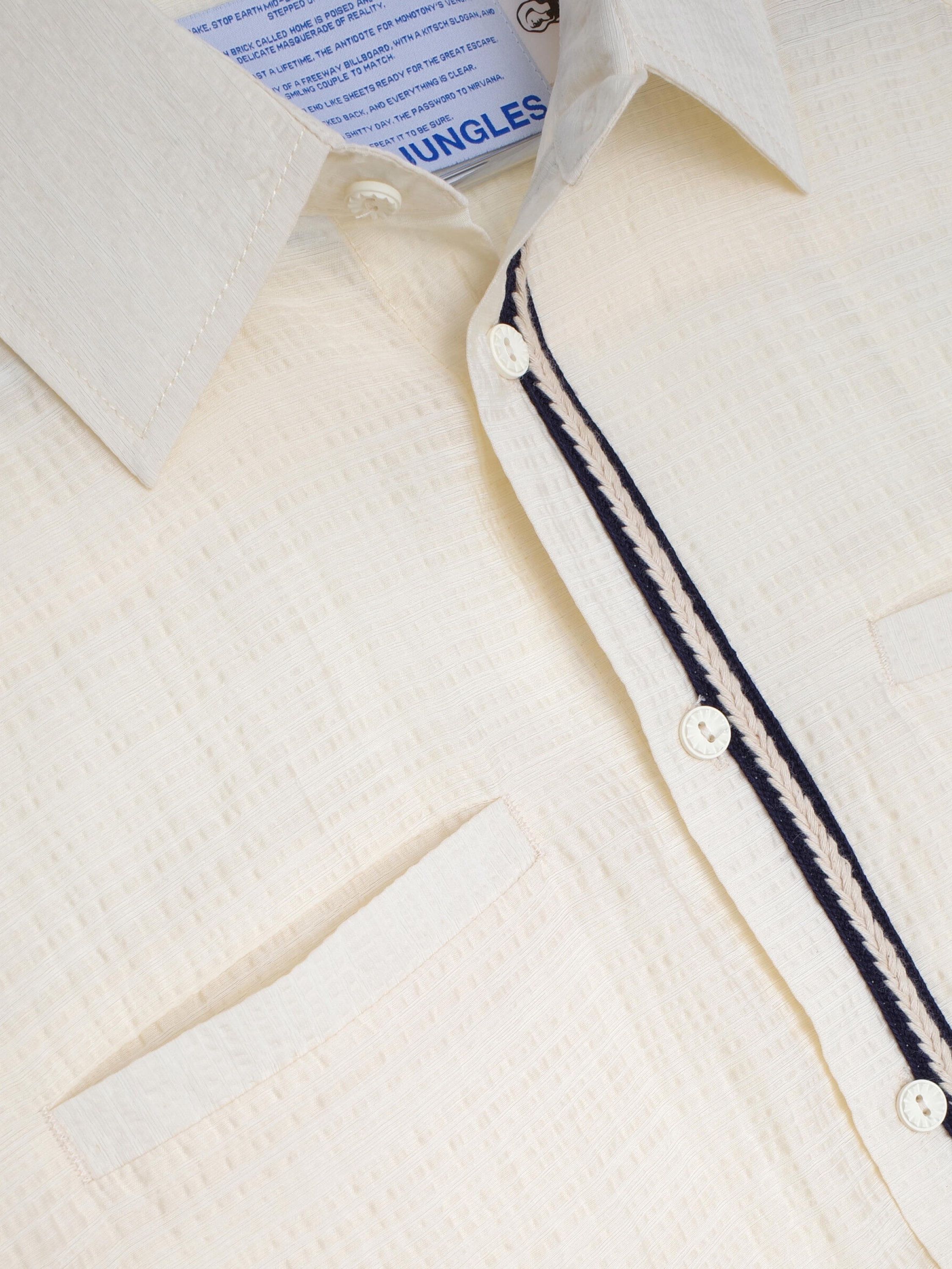 Рубашка Jungles Jungles Weave Trim Button Up Cream