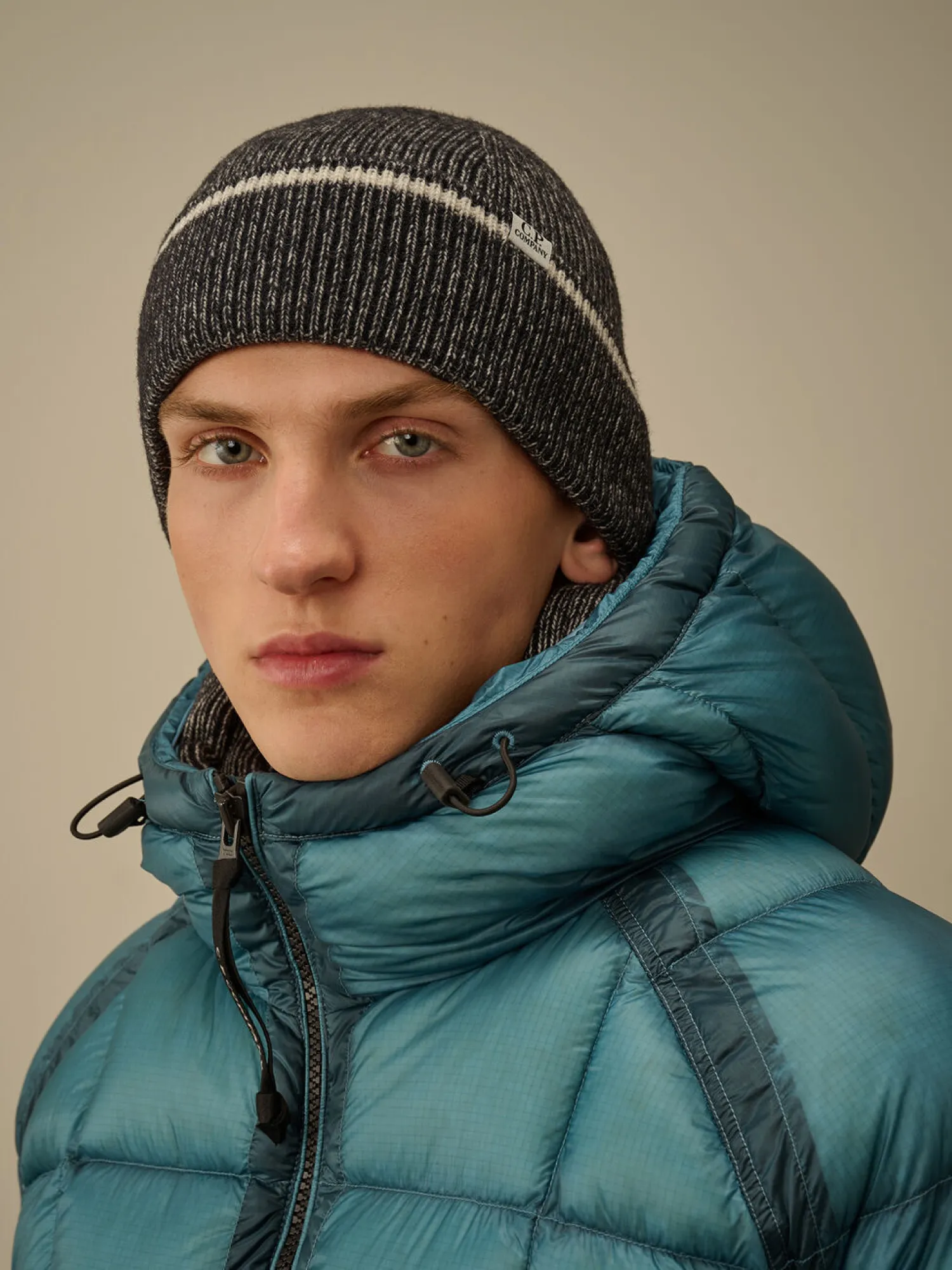 Шапка C.P. Company Fleece Knit Beanie Anthracite Melange