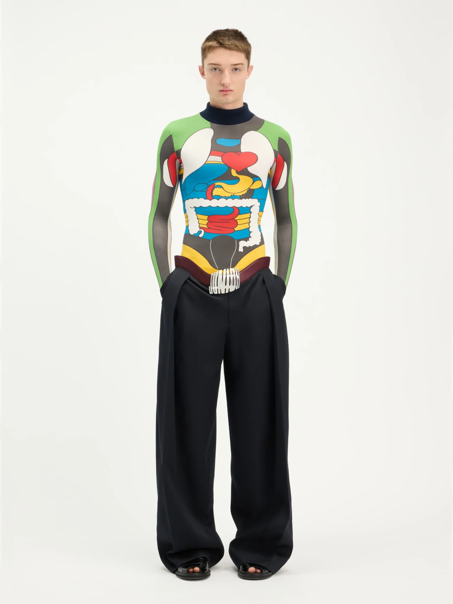 Брюки Jean Paul Gaultier The Curved Suit Pants Navy