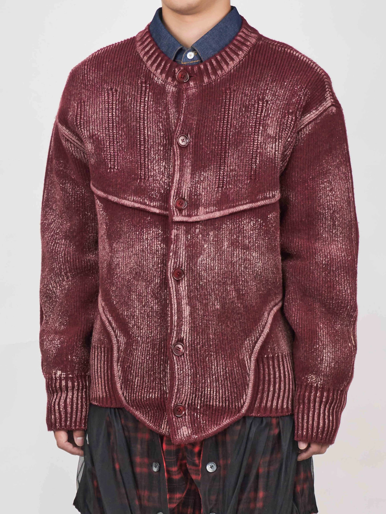 Кардиган JUNTAE KIM Painted Corset Knit Cardigan