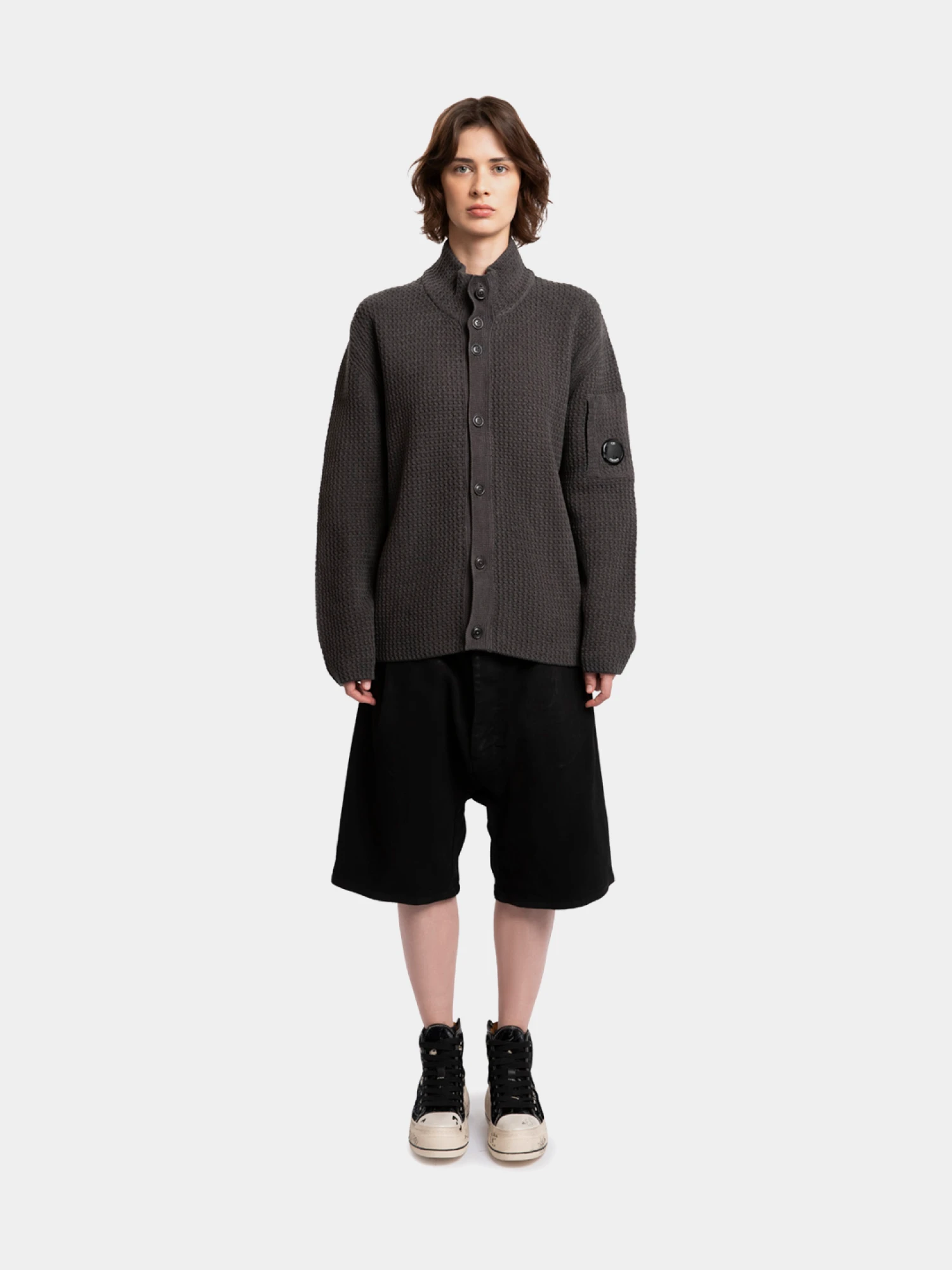 Кардиган C.P. Company Cotton Chenille Button Dark Shadow