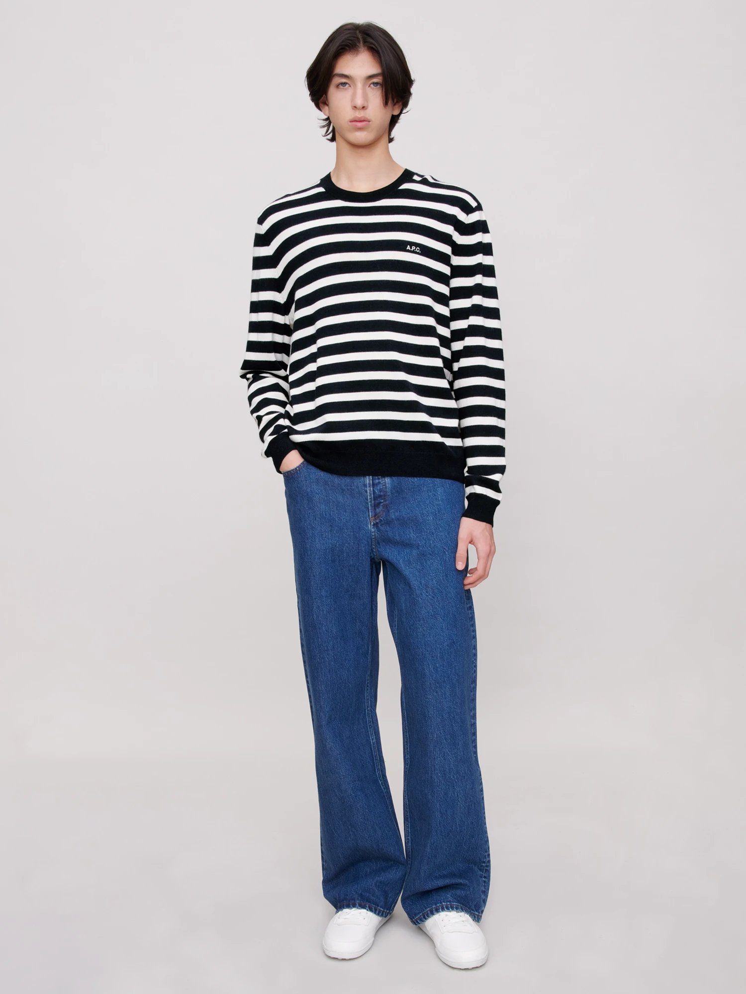 Джемпер A.P.C. Matthias Jumper Dark Navy/Ecru